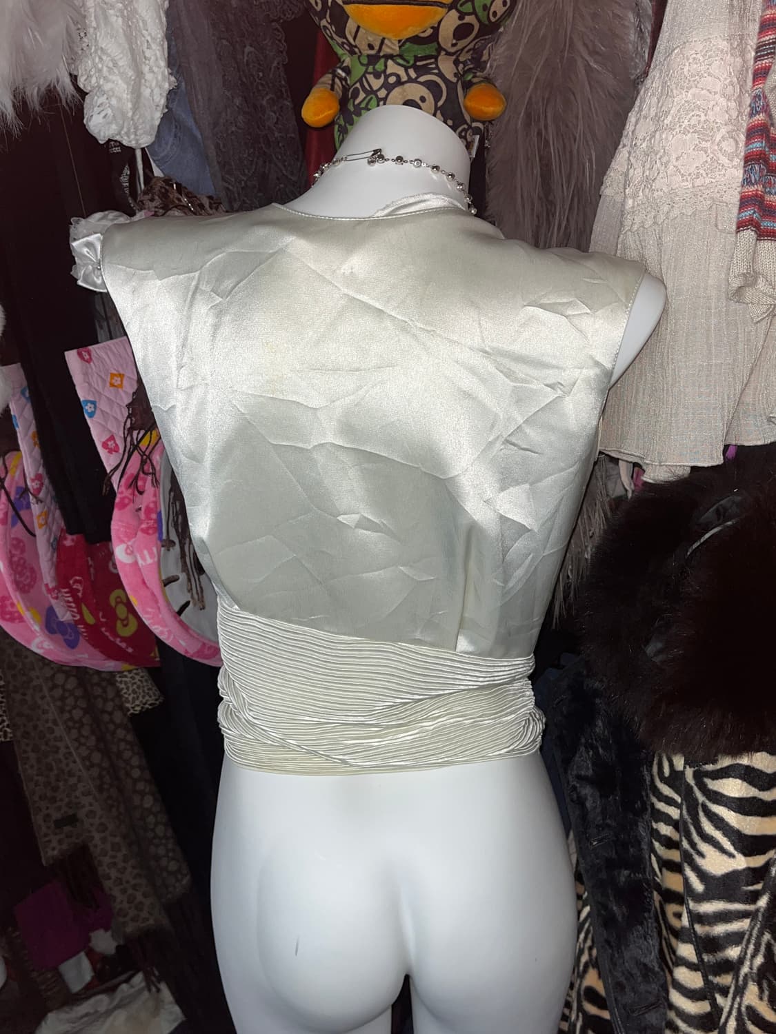 y2k 엔틱 긱시크 새틴 블라우스 상품이미지2