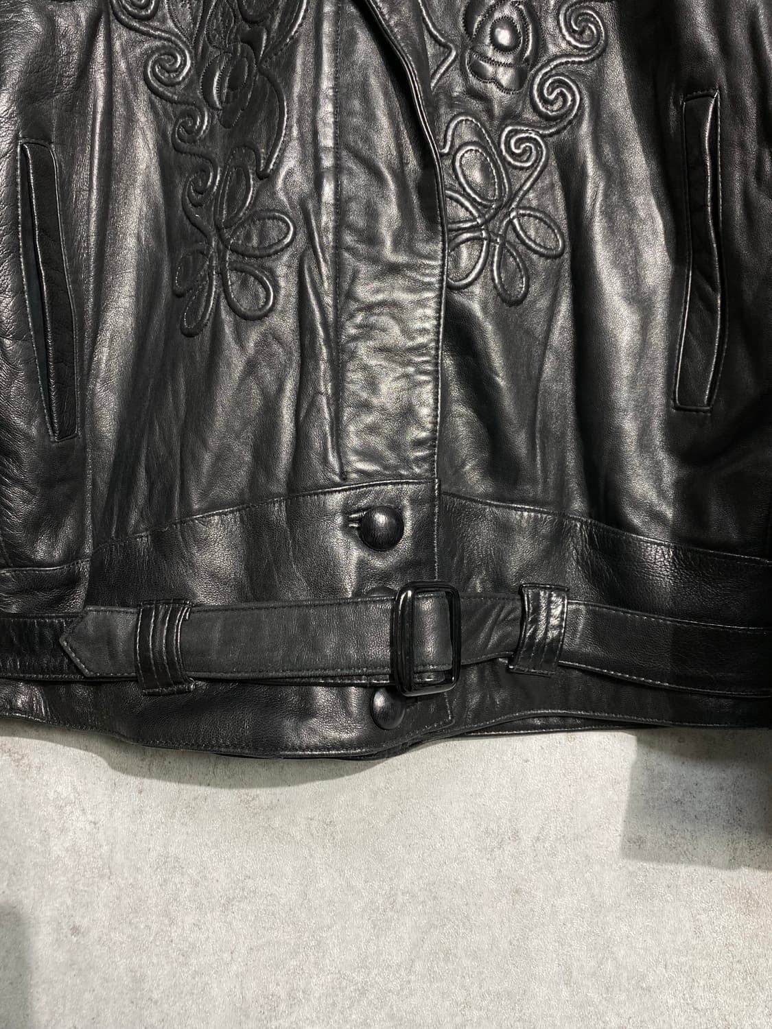 [M] 90s Vintage 빈티지 패턴 리얼레더 자켓 상품이미지4