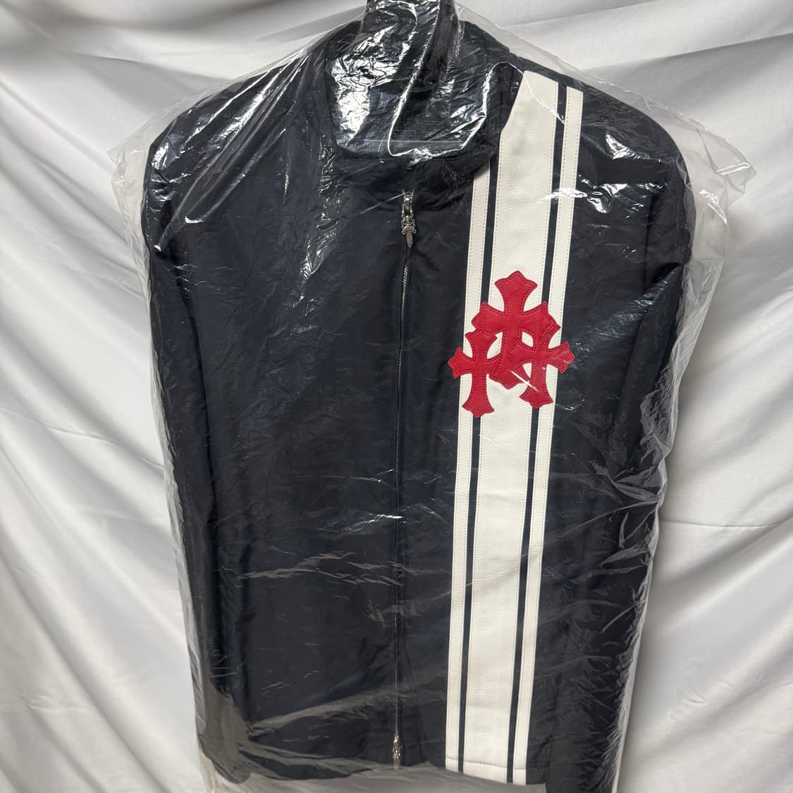 1250판매/S+급 크롬하츠 트리플 크로스 레더패치 폭스퍼 퍼자켓 상품이미지10