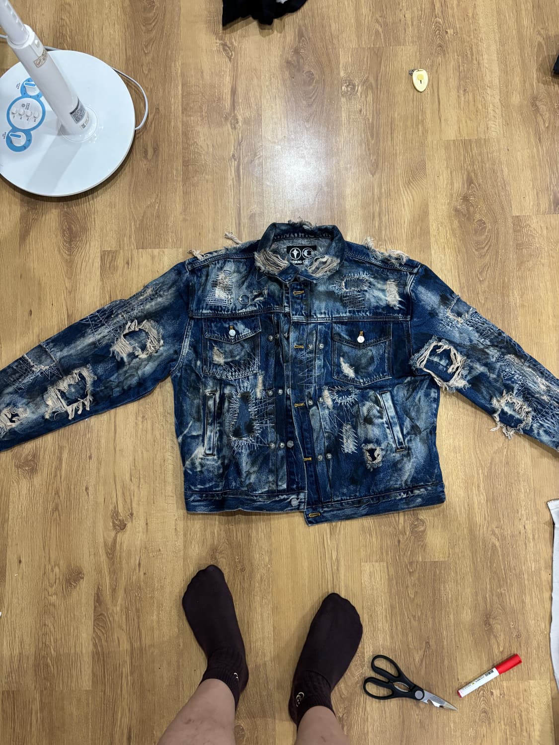 떠그 클럽 / 데미지 워싱 데님 자켓 청자켓 / 2xl 110 상품이미지1