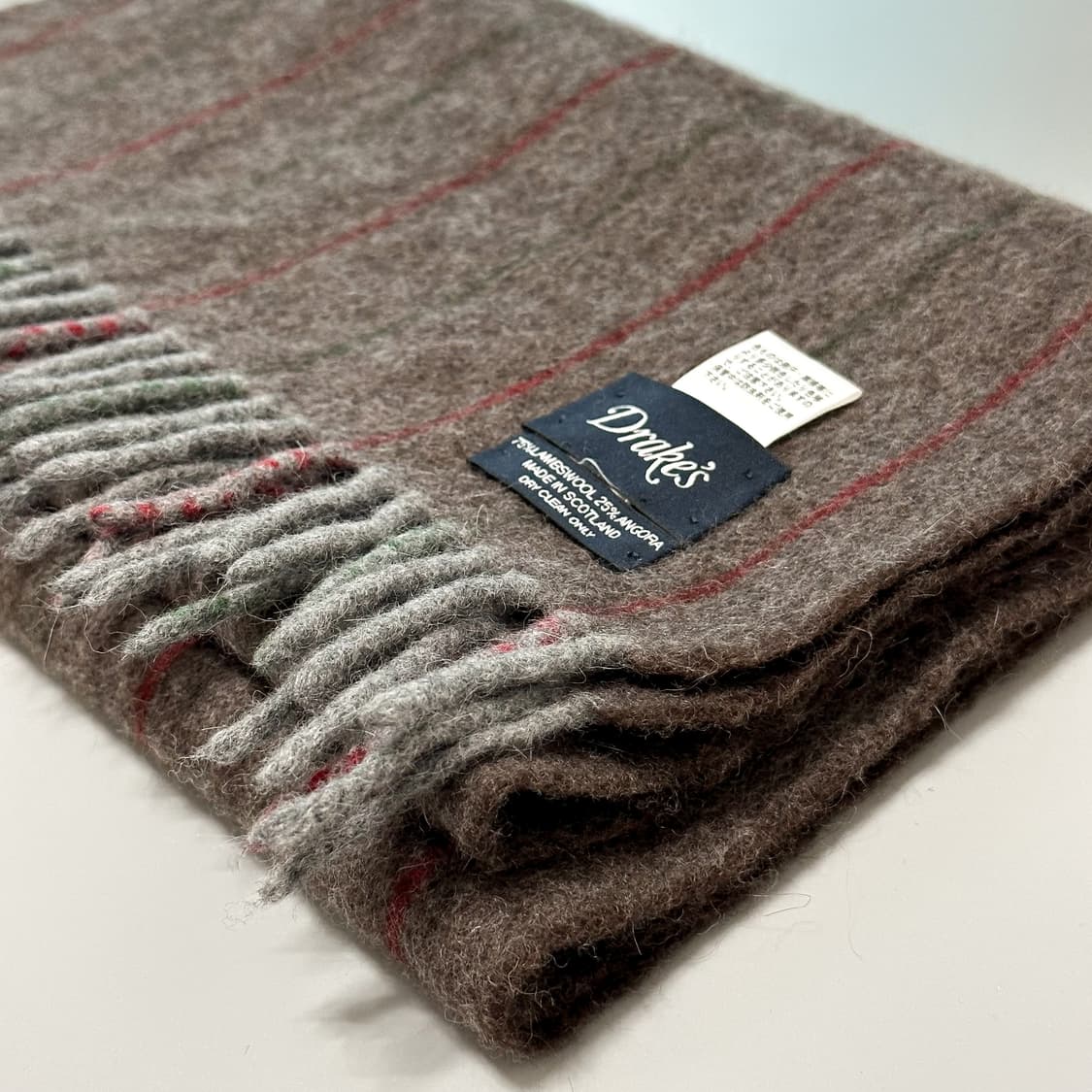 [Drakes] 드레익스 브라운 컬러 스트라이프 머플러 상품이미지4