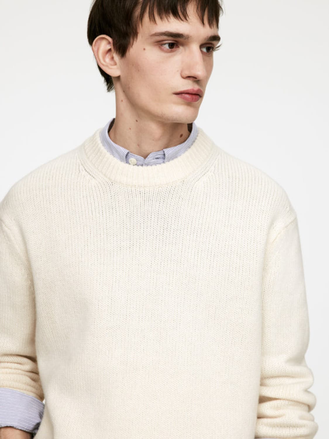 아르켓 헤비 니트 라운드 아이보리 울 스웨터 L 팝니다 상품이미지4