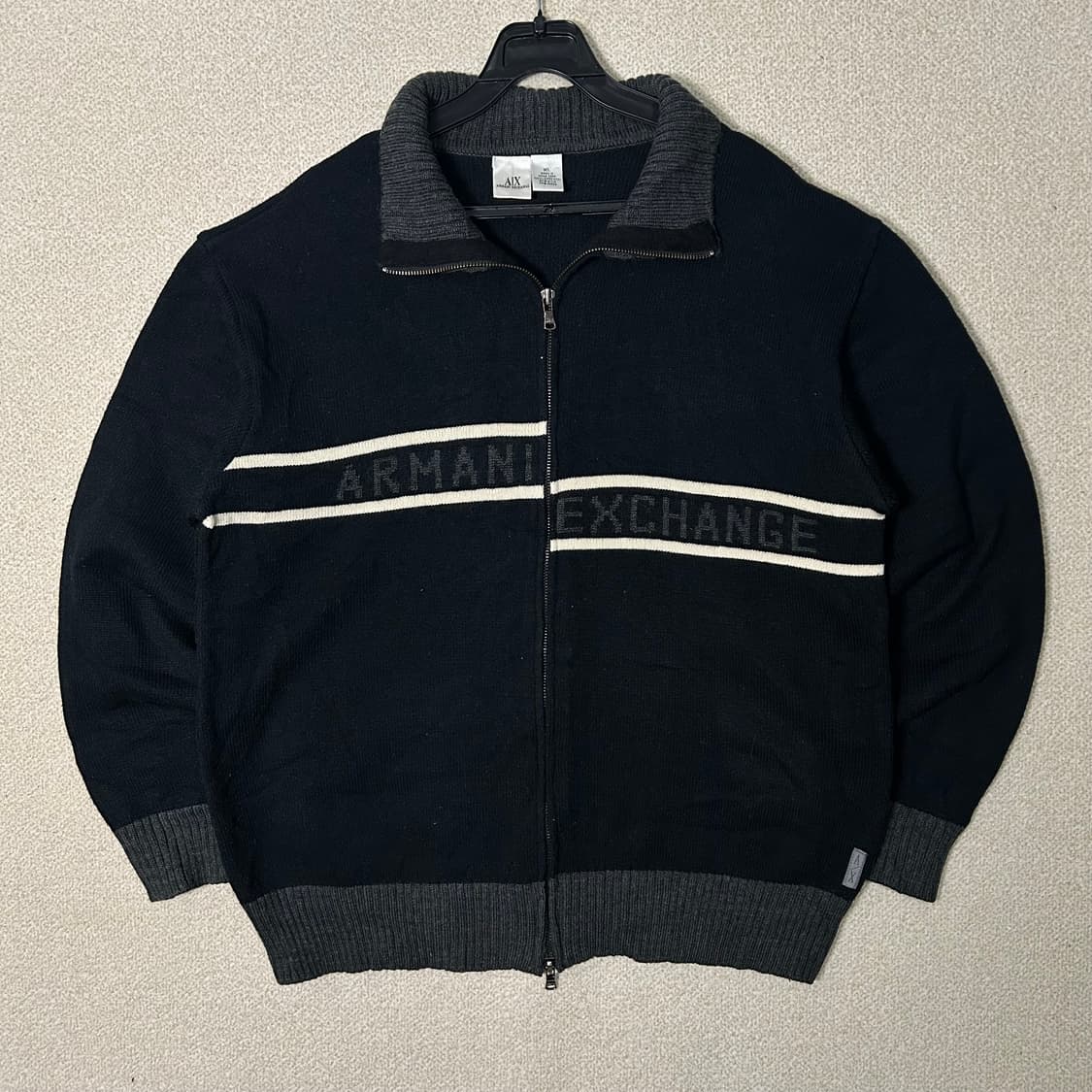 (XL) 아르마니 익스체인지 블랙 투웨이 니트집업  상품이미지1
