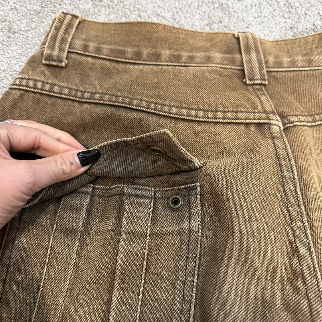 휠라 올드스쿨 페이드워싱 와이드 팬츠(34) 상품이미지5