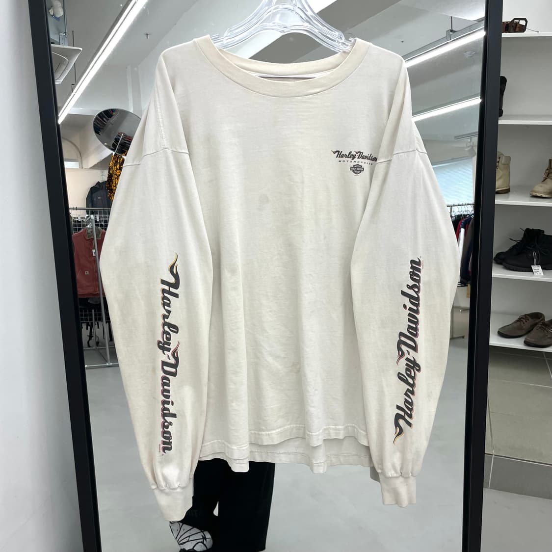 할리데이비슨 00s 빈티지 그래픽 오버핏 롱슬리브 긴팔 티셔츠 화이트 상품이미지3