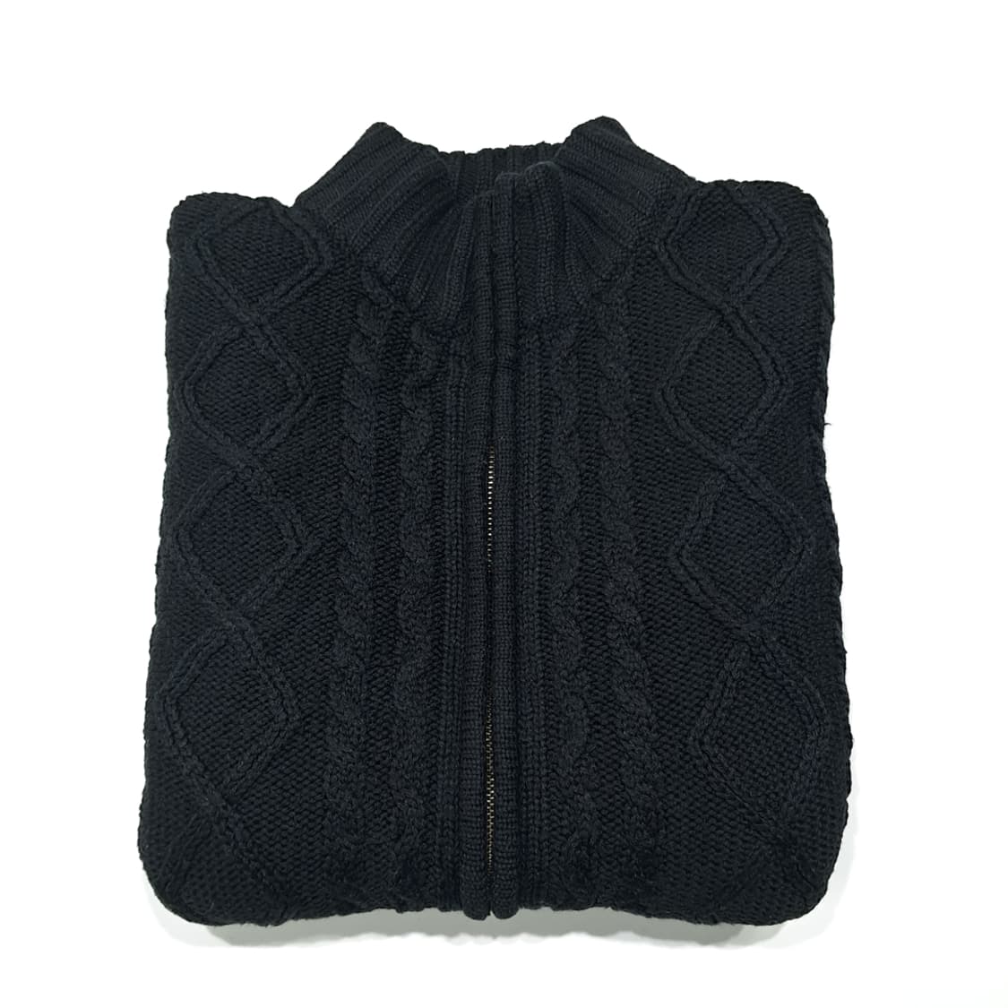 CL129 L 엘엘빈 90s 피셔맨 케이블 패턴 하이넥 풀 집업 니트 상품이미지6