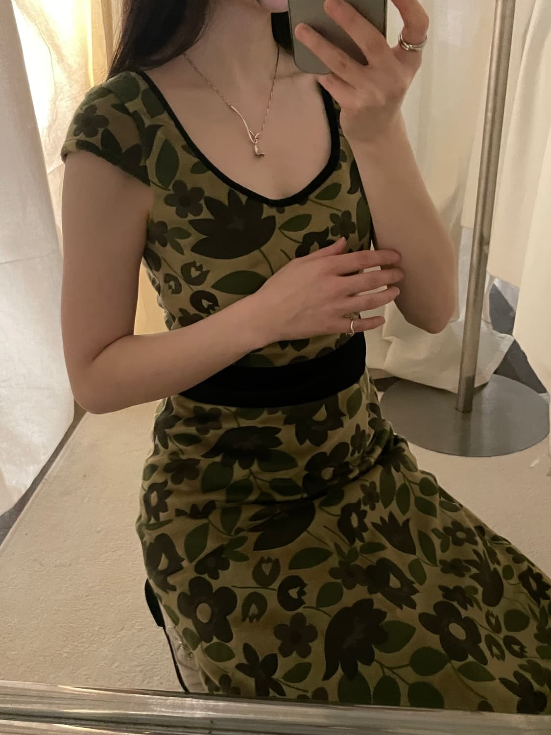 vintage floral fur dress 상품이미지2