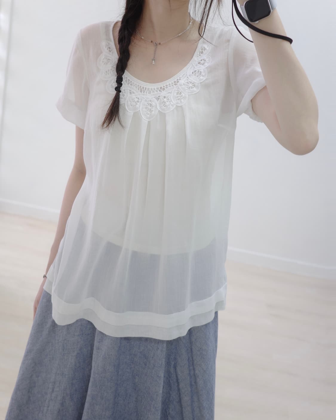 Lauture amont white blouse 상품이미지2