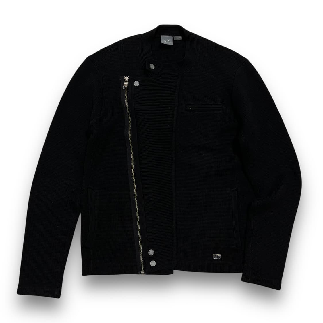 Armani Exchange black knit rider jacket 상품이미지2