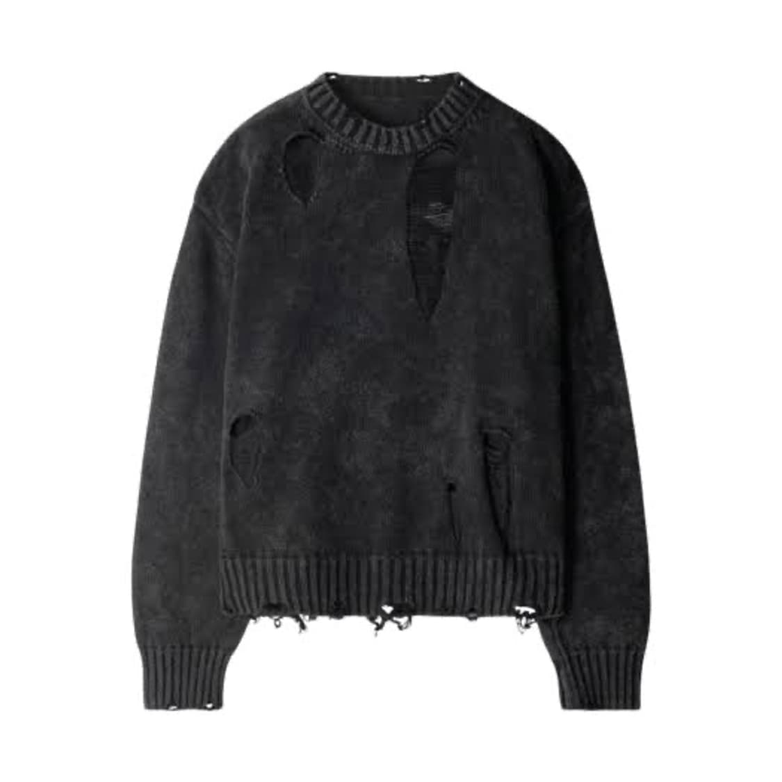 이티씨이 디스트로이드 워시드 니트 블랙 상품이미지1