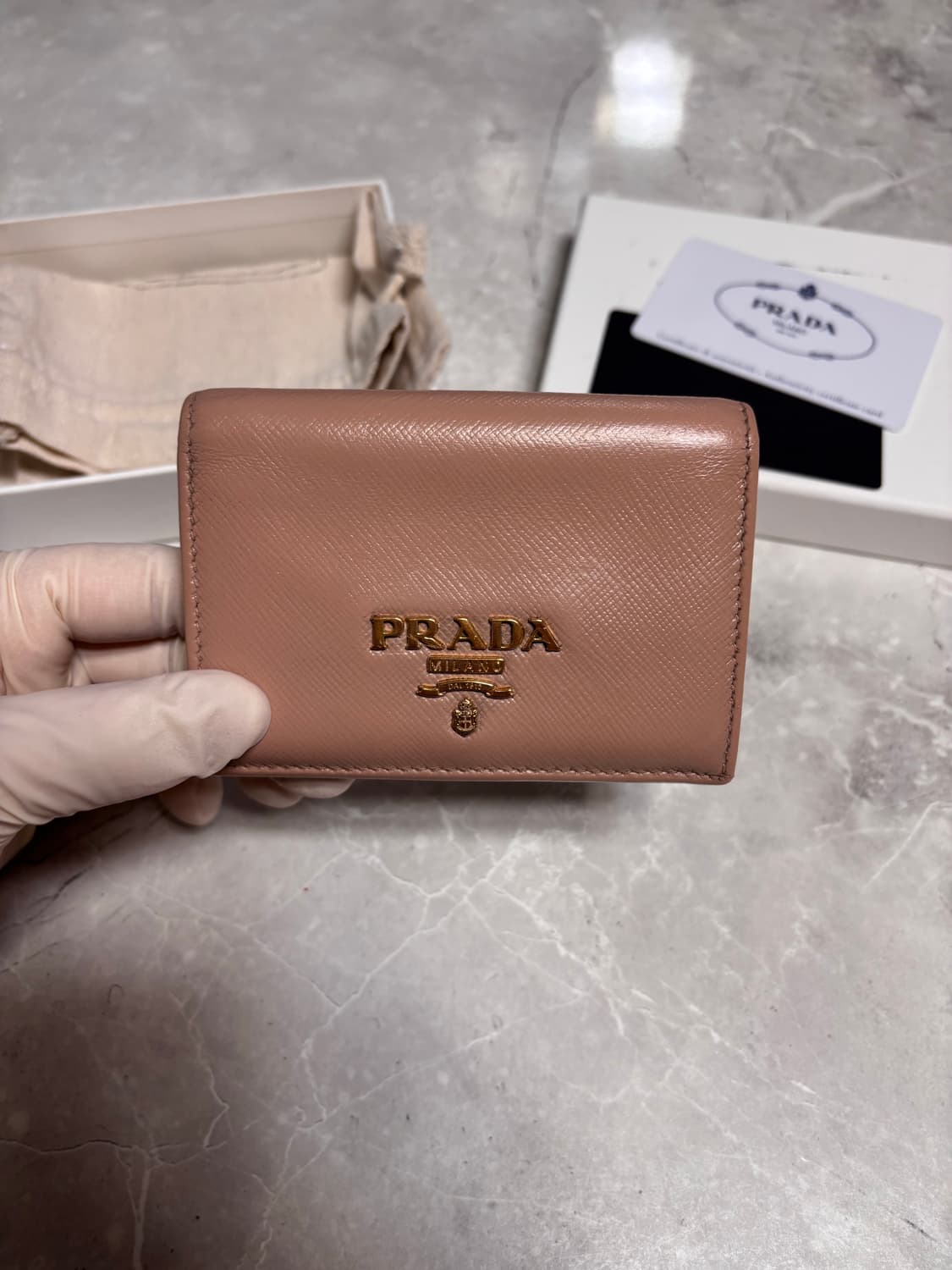 [A+급] 프라다 사피아노 카드지갑 베이비핑크 상품이미지1