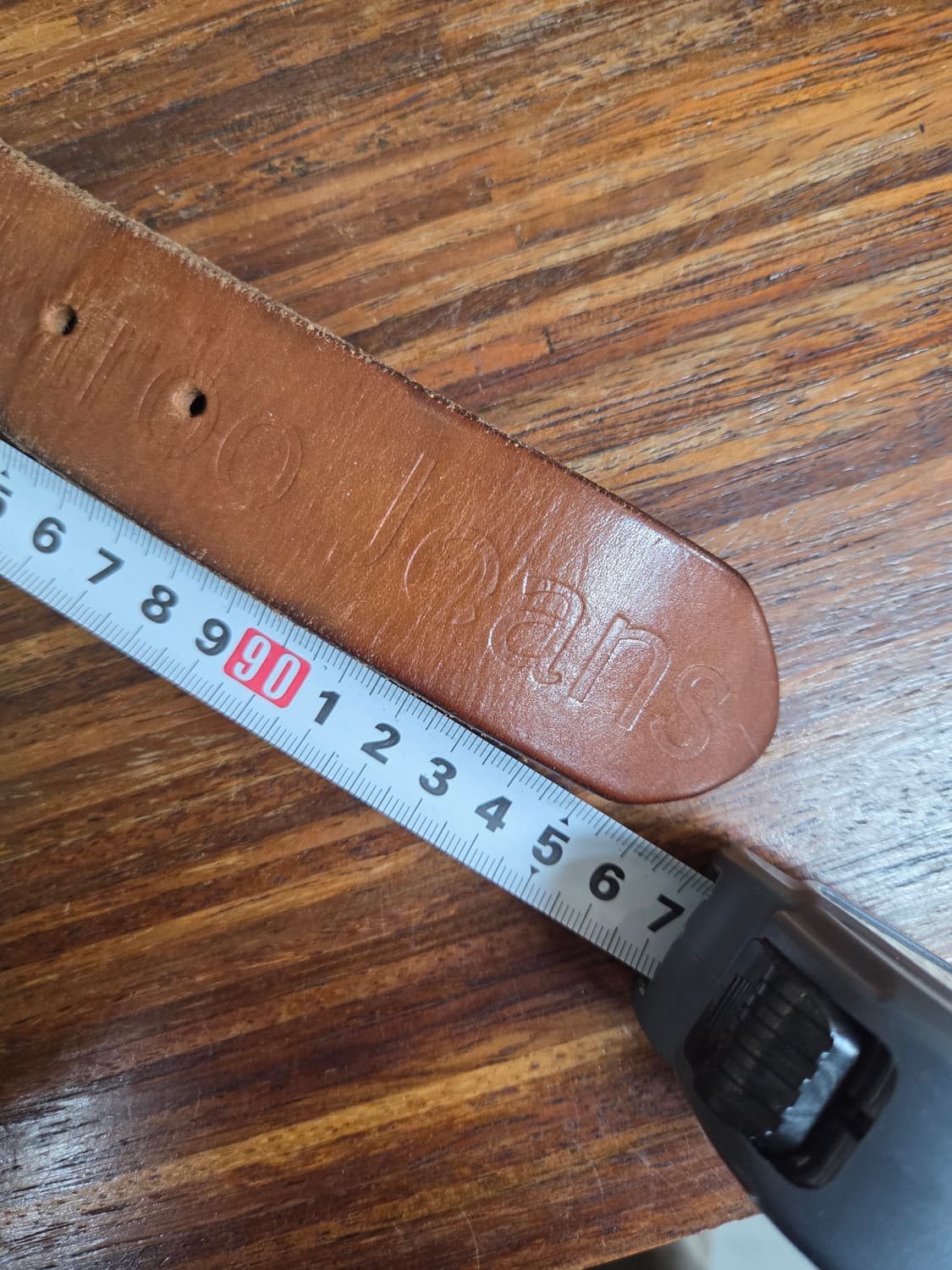 버커루 빈티지 멀티로고 가죽 벨트 97cm 상품이미지4