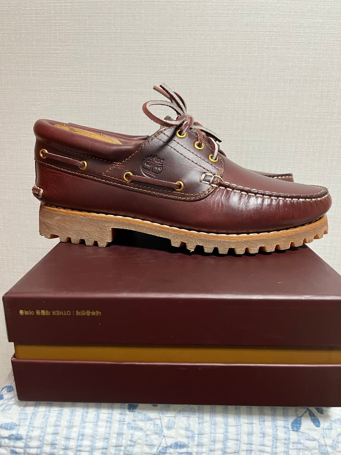 팀버랜드 3아이 보트슈즈 버건디 42(265)사이즈 상품이미지5