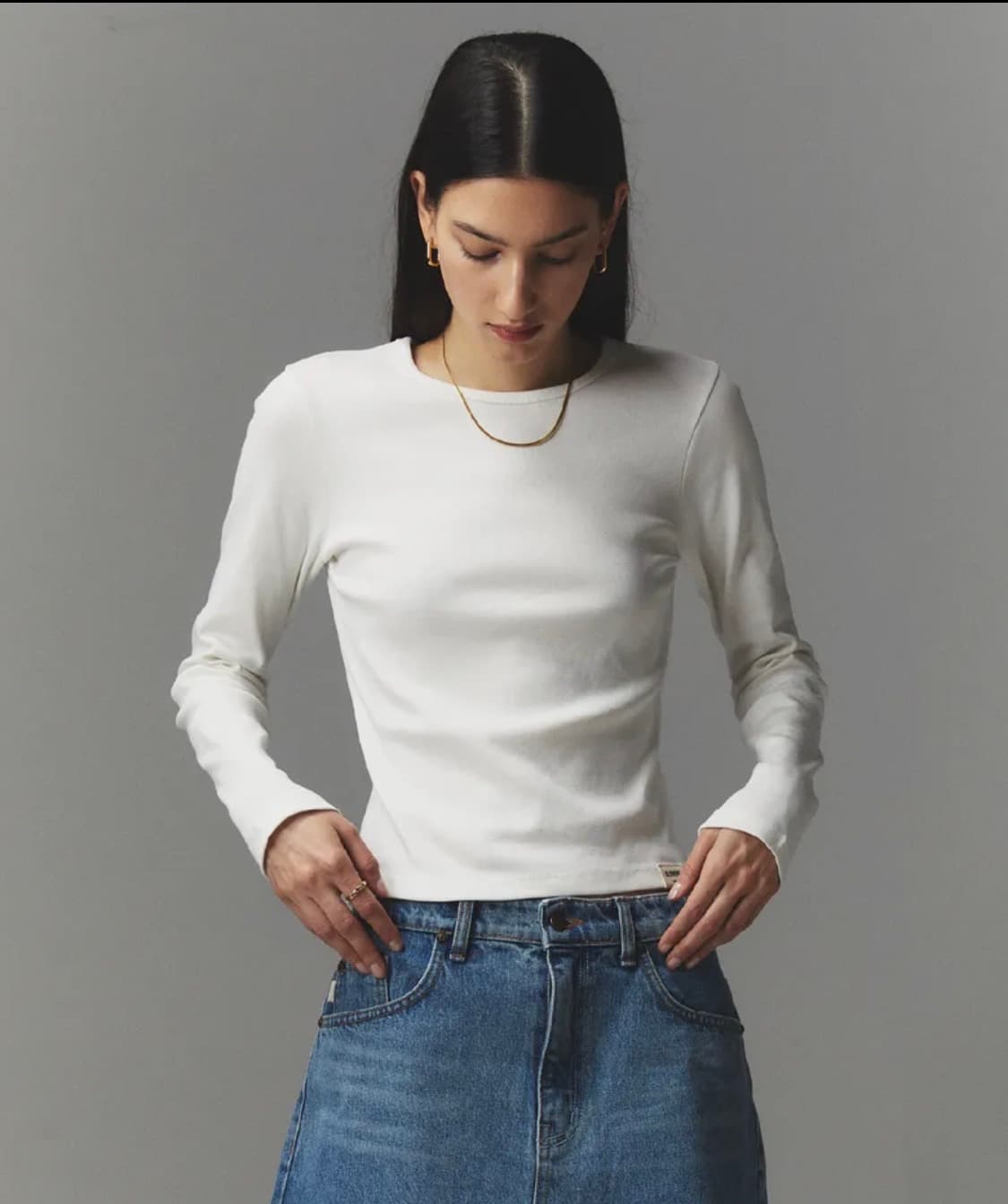 글로니 G 클래식 롱슬리브 화이트 G CLASSIC LONG SLEEVE 상품이미지1