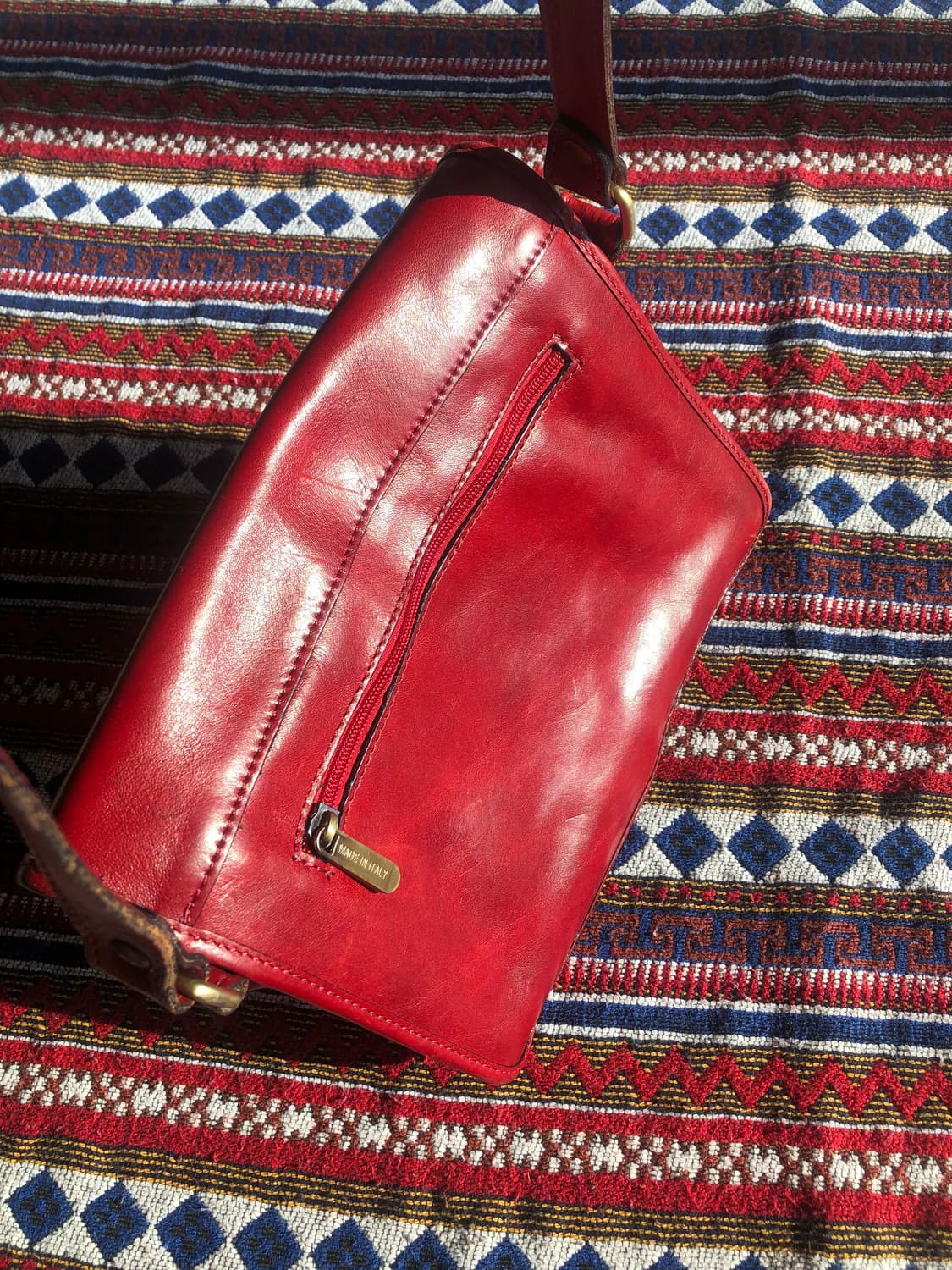 빈티지 이탈리아 레드 사첼백 크로스백 상품이미지9