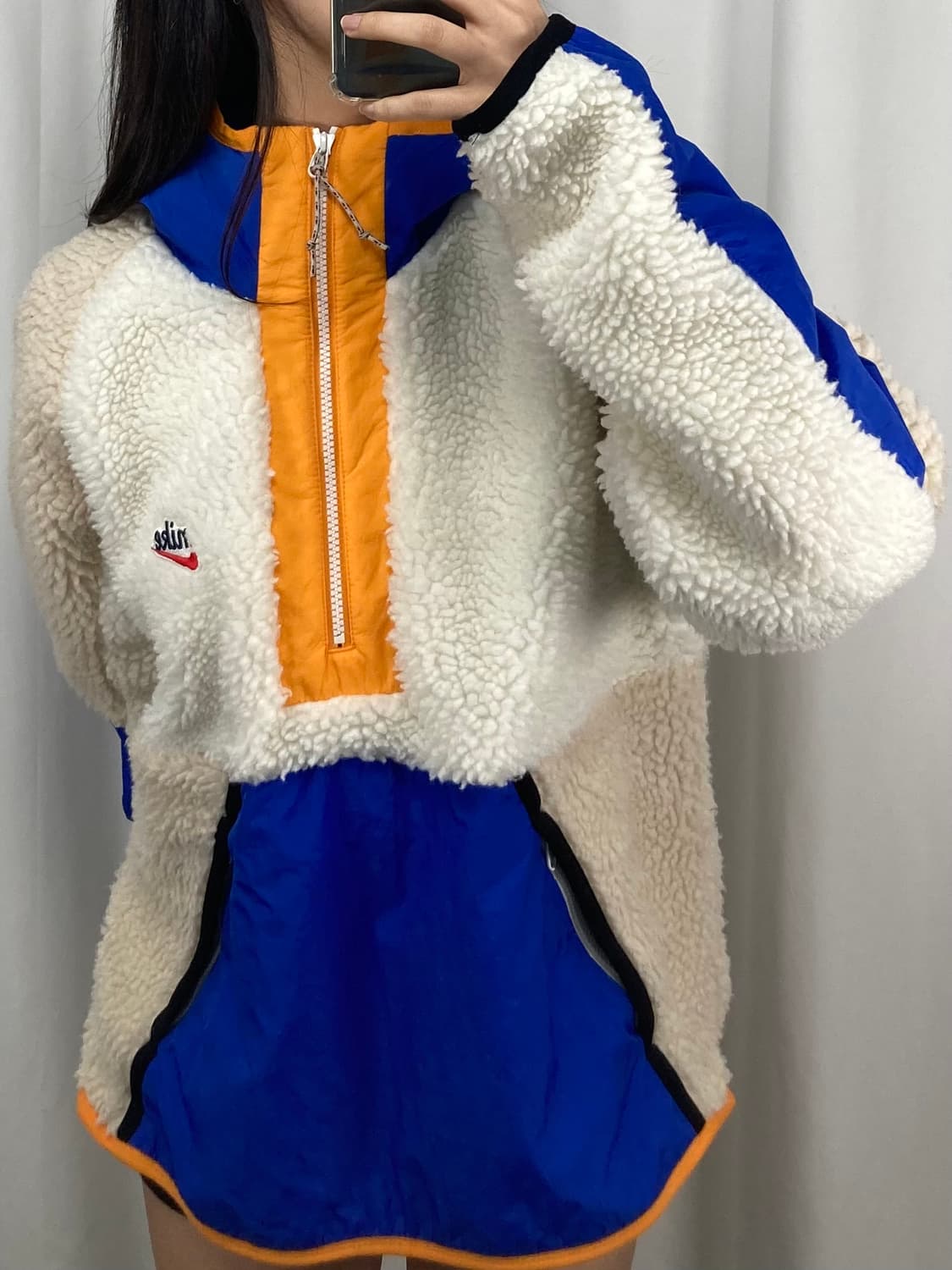 나이키 헤리티지 로고 쉐르파 플리스 아노락 하프집업 상품이미지2