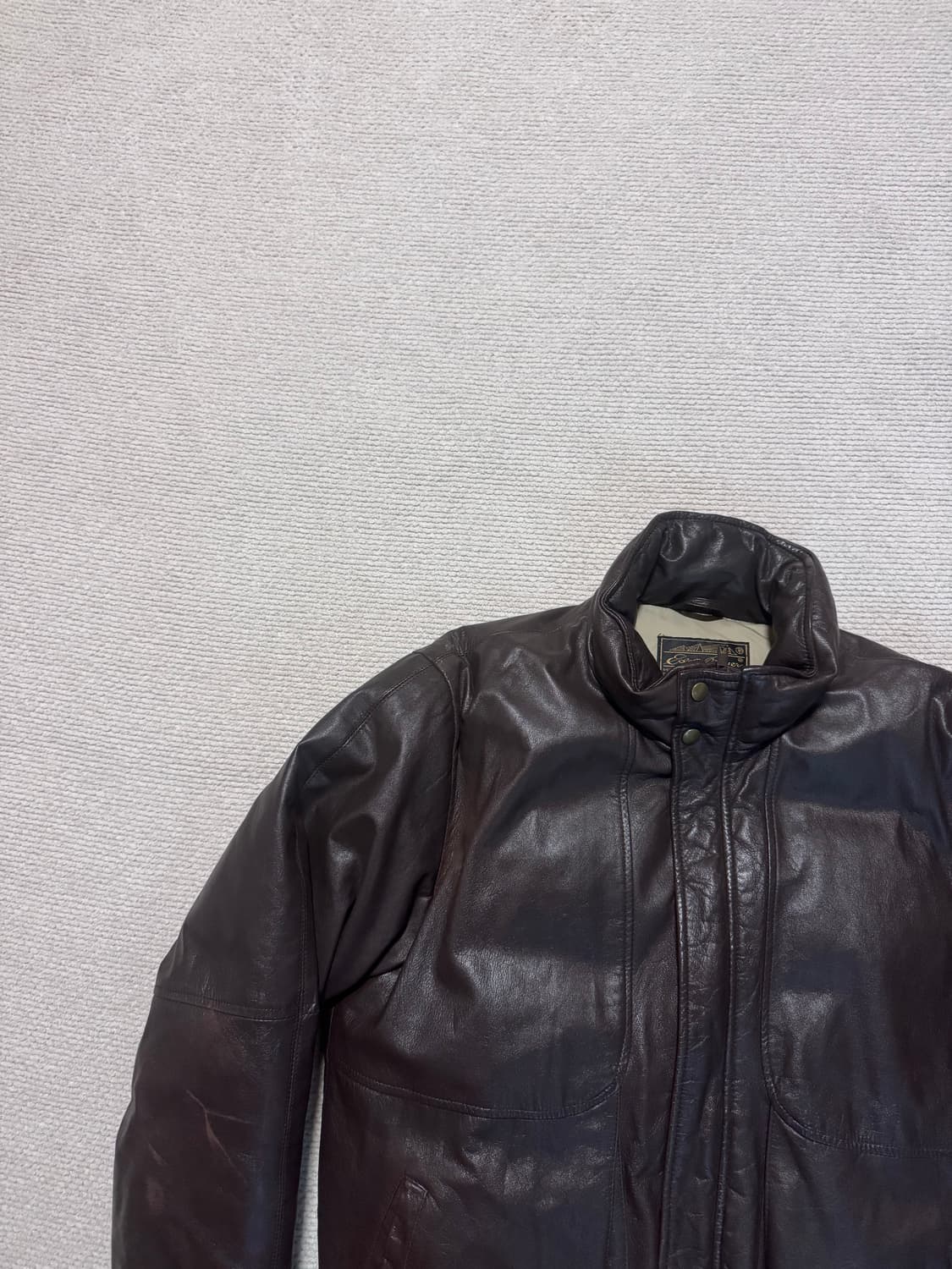 90s Eddie Bauer 구스다운 양가죽 레더 패딩 M 상품이미지2