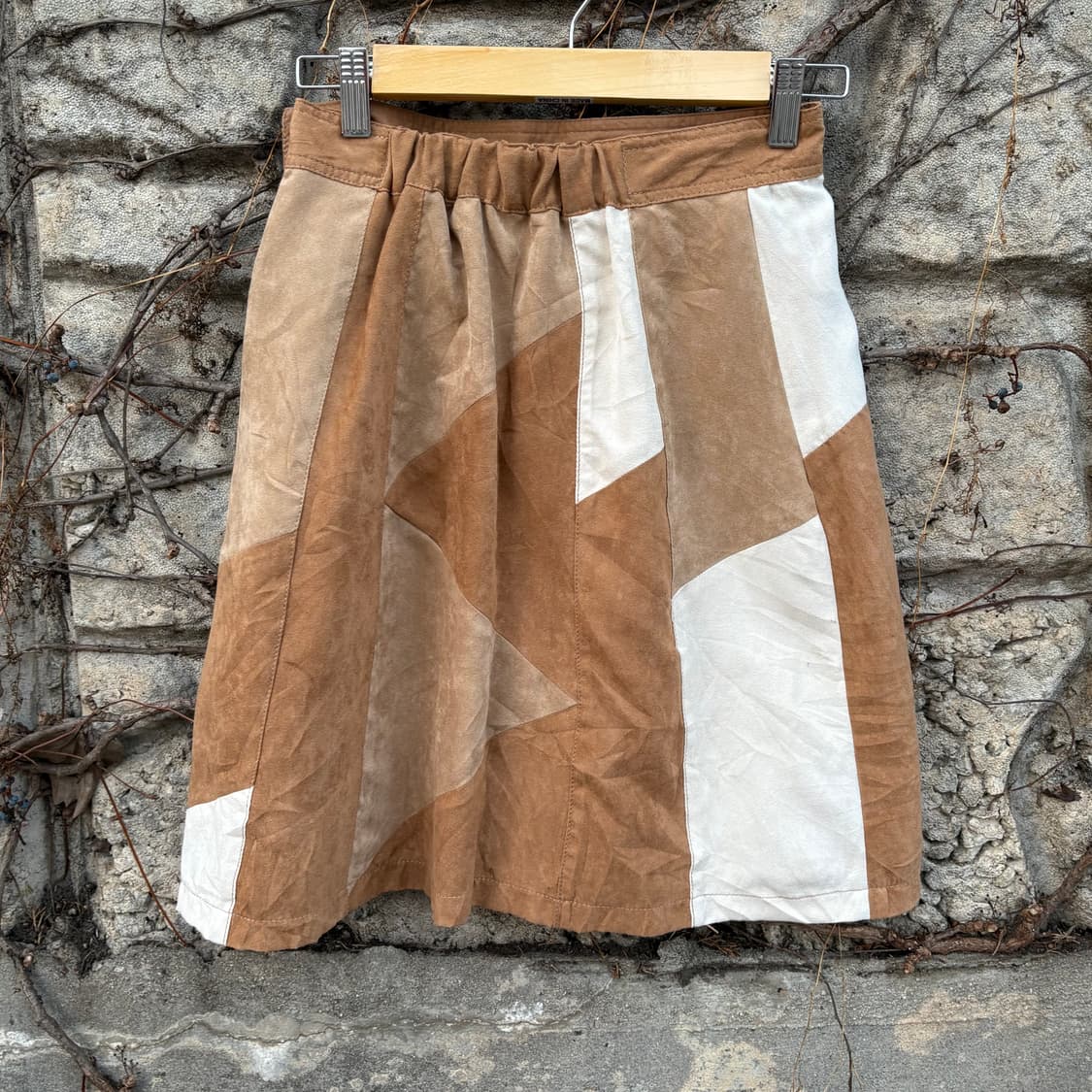 빈티지 패치워크 웨스턴 보헤미안 플레어 치마 미디 스커트 상품이미지2