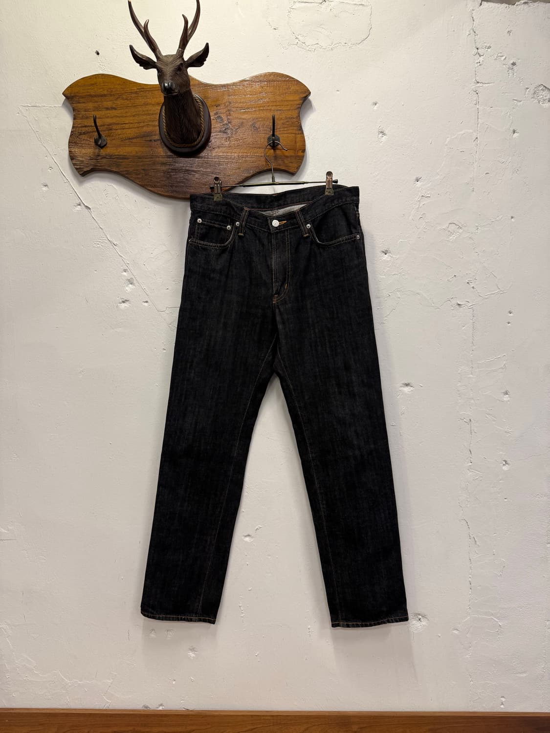 (33inch) EDWIN 에드윈 Black Denim Jeans 흑청 상품이미지5