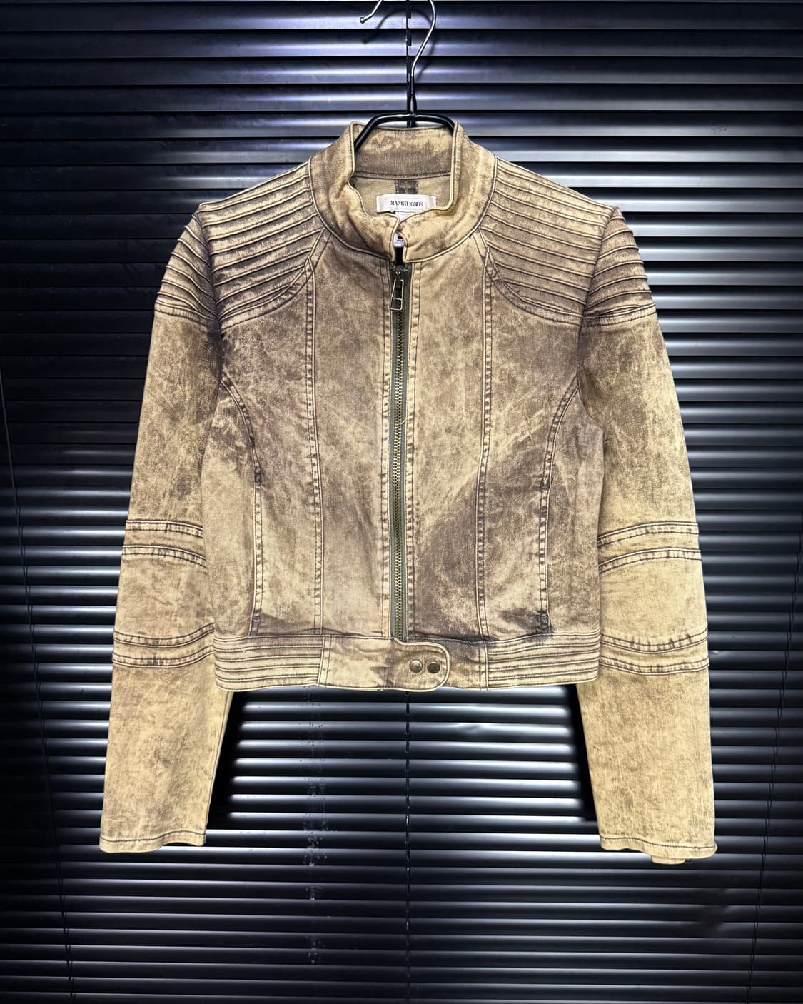 망고 진스 바이커 워싱 데님 라이더 크롭 자켓 펑크 락시크 갸루 로리걸 상품이미지2