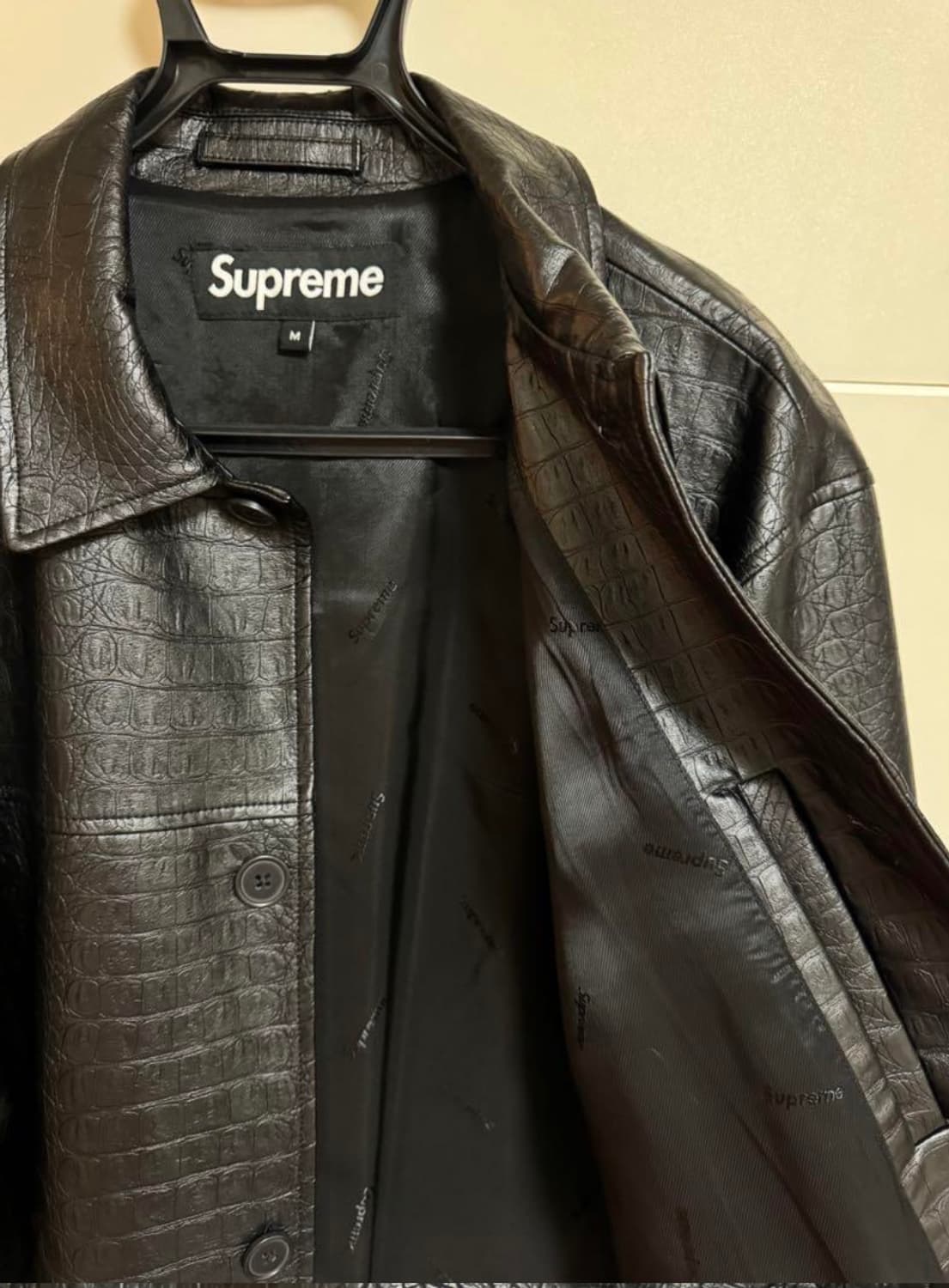 [M]슈프림 레더 크로커다일 카 코트 22ss 상품이미지2