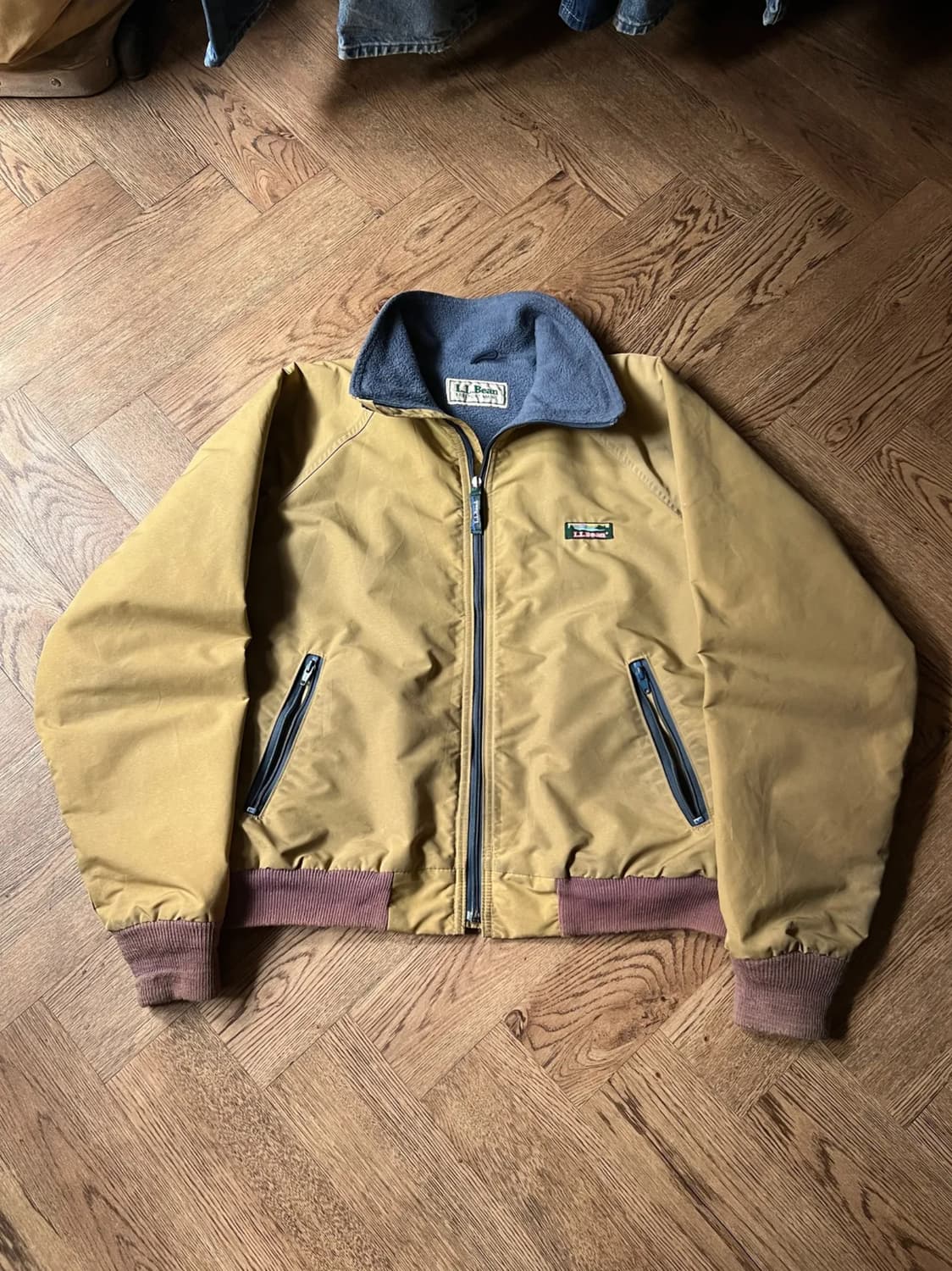 [L]90's L.L.Bean USA 엘엘빈 플리스라이닝 베이지 웜업자켓 상품이미지1