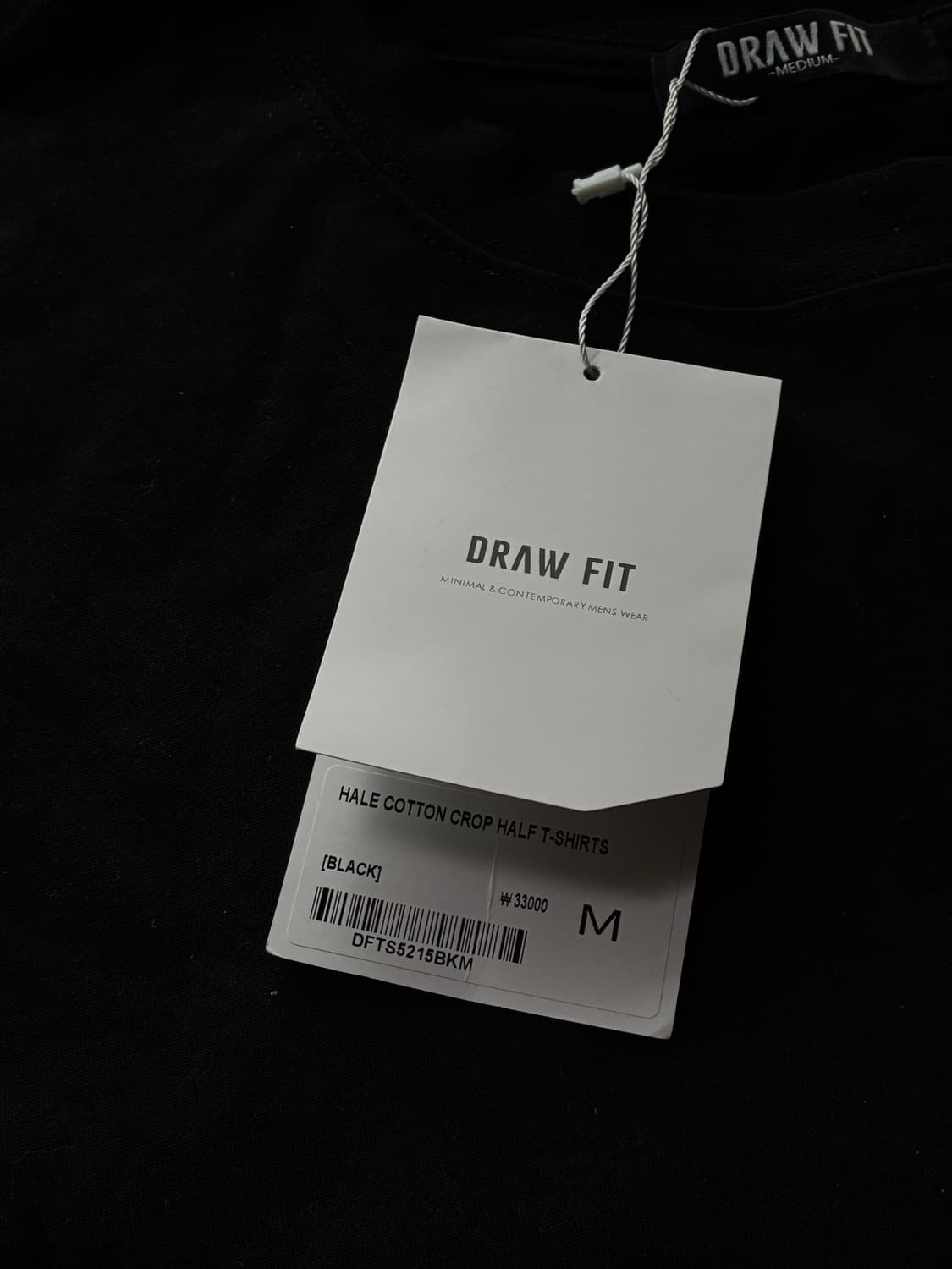 (새상품)(M) 드로우핏 헤일 코튼 크롭 하프 티셔츠 [BLACK] 반팔 상품이미지8