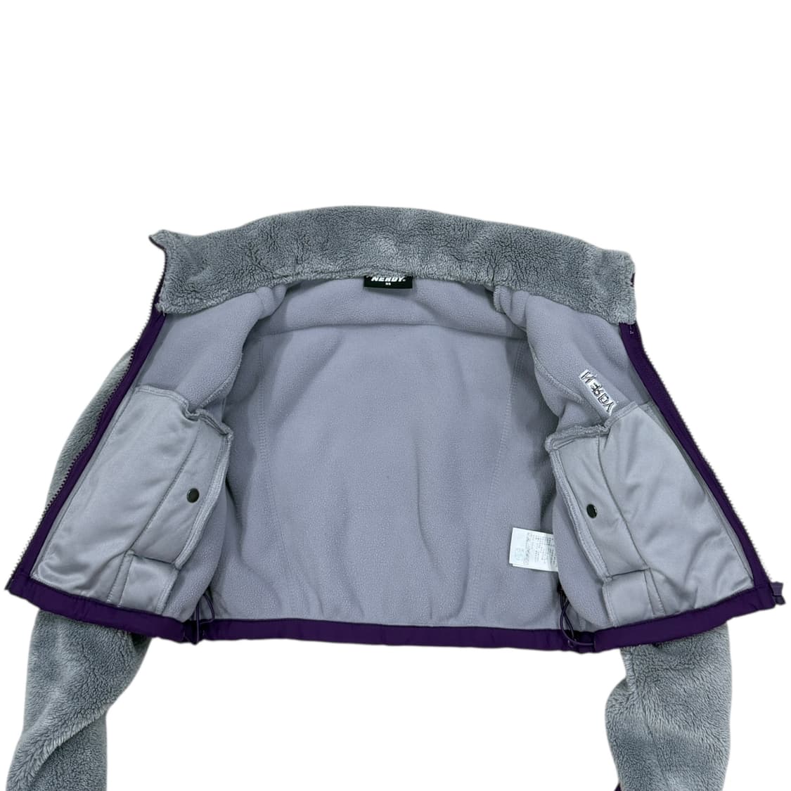 널디 우먼스 크롭 2WAY 블락 플리스자켓 그레이 XS 상품이미지6