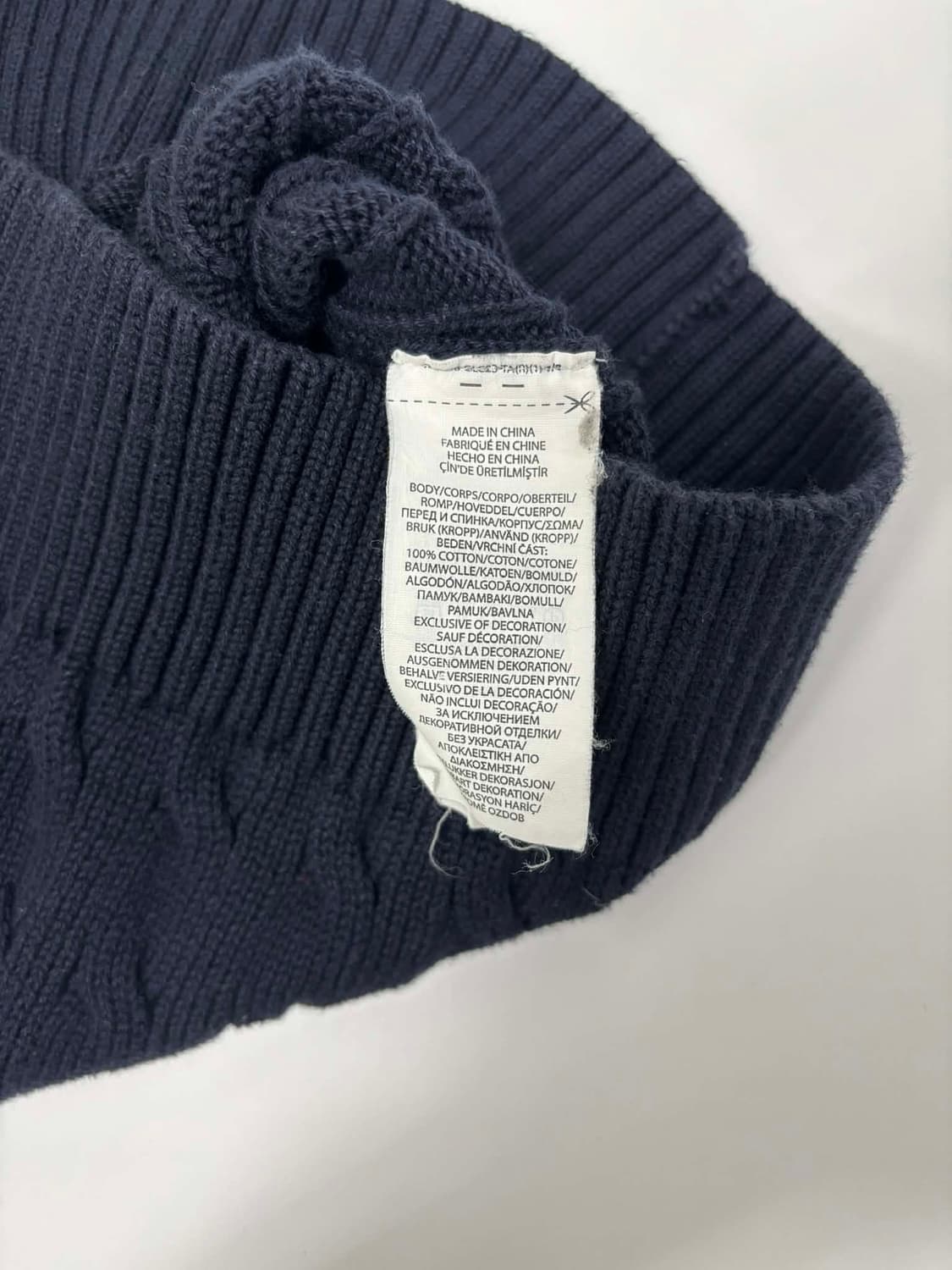 폴로 랄프로렌 네이비 케이블 크루넥 니트(M) 상품이미지5