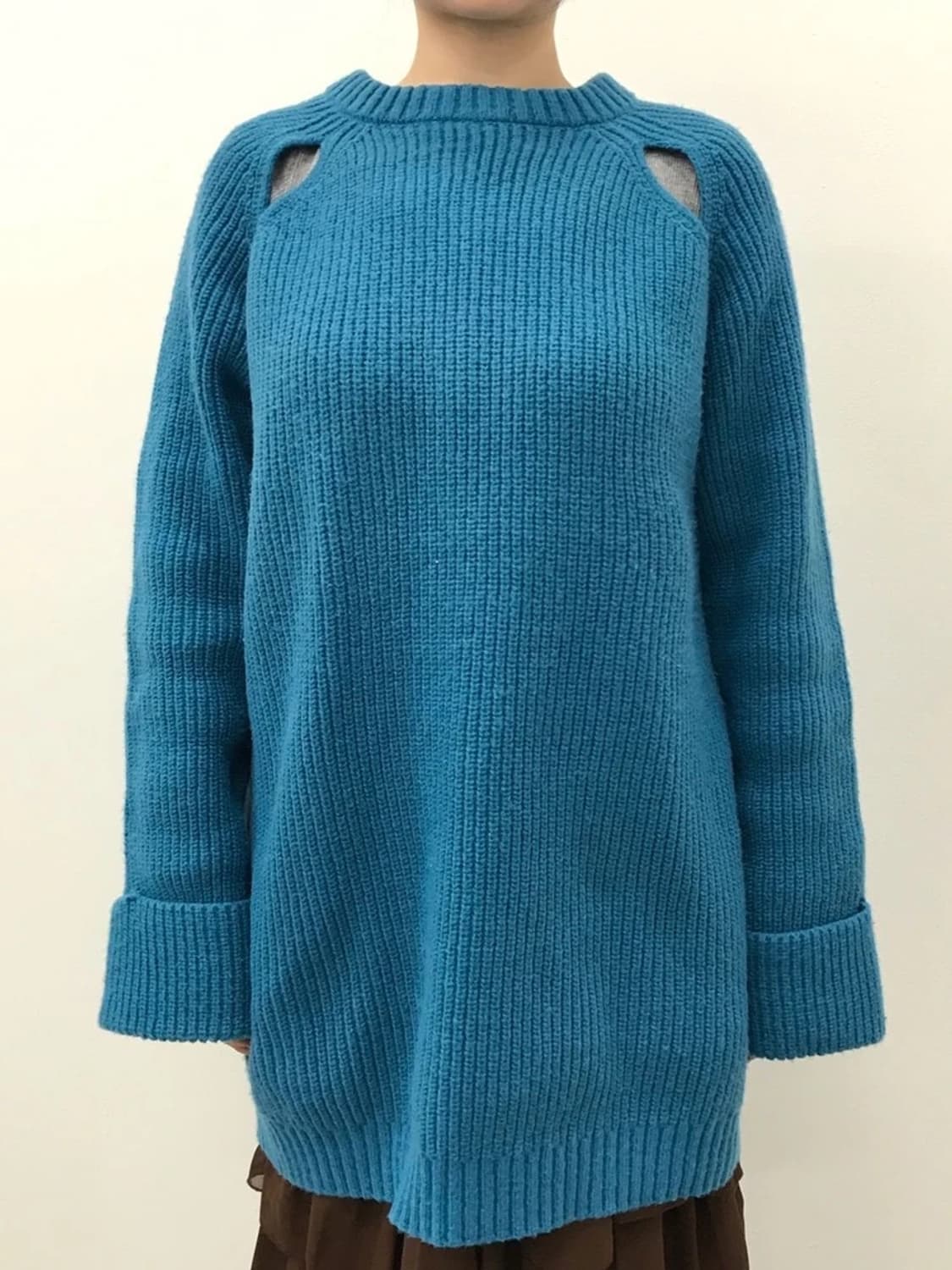JPN Blue Shoulder Detail Knit Sweater 상품이미지2