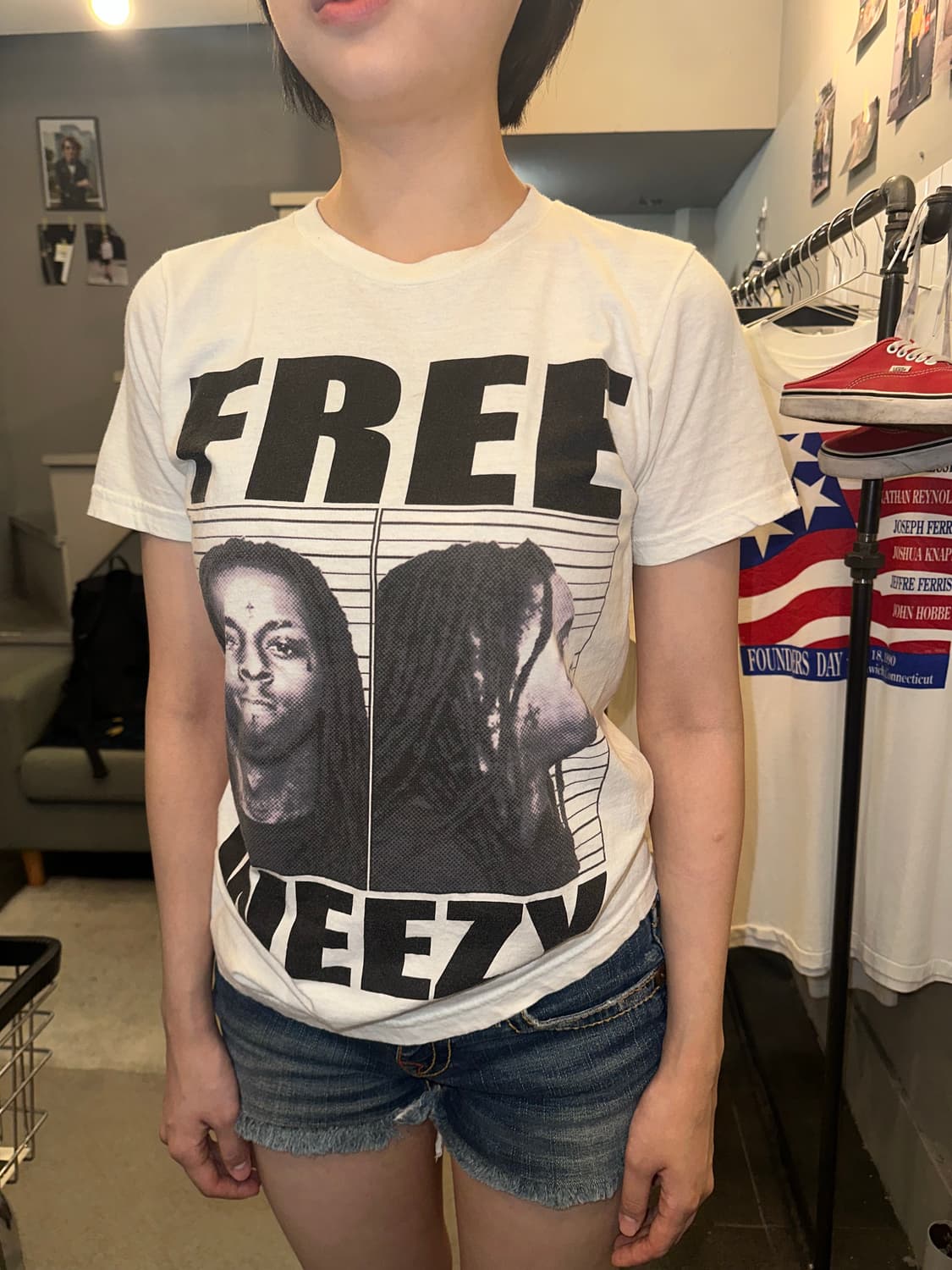 00‘s Lil Wayne Free Weezy mug shot T 상품이미지3