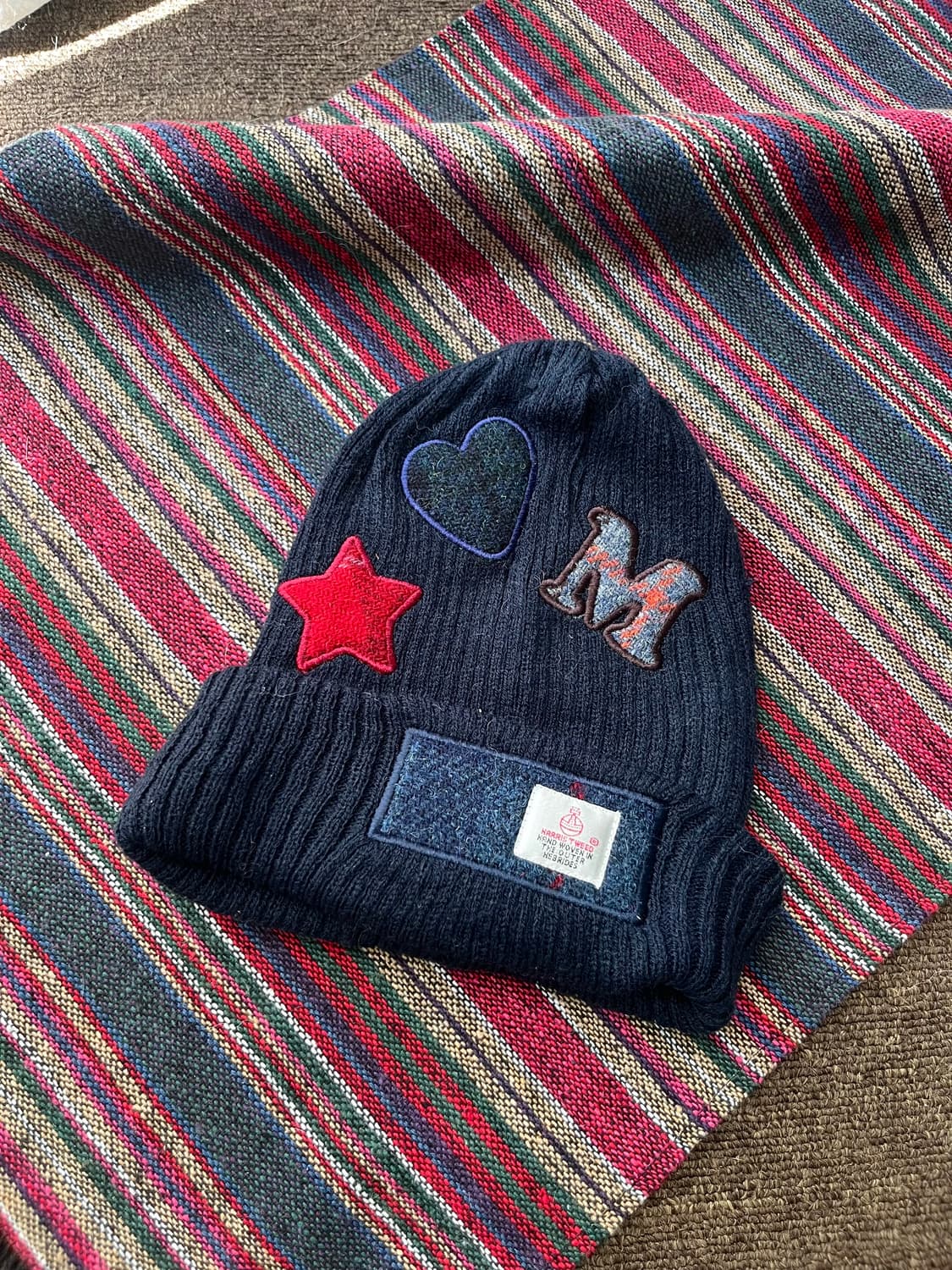 Harris Tweed  패치 니트 비니  상품이미지1