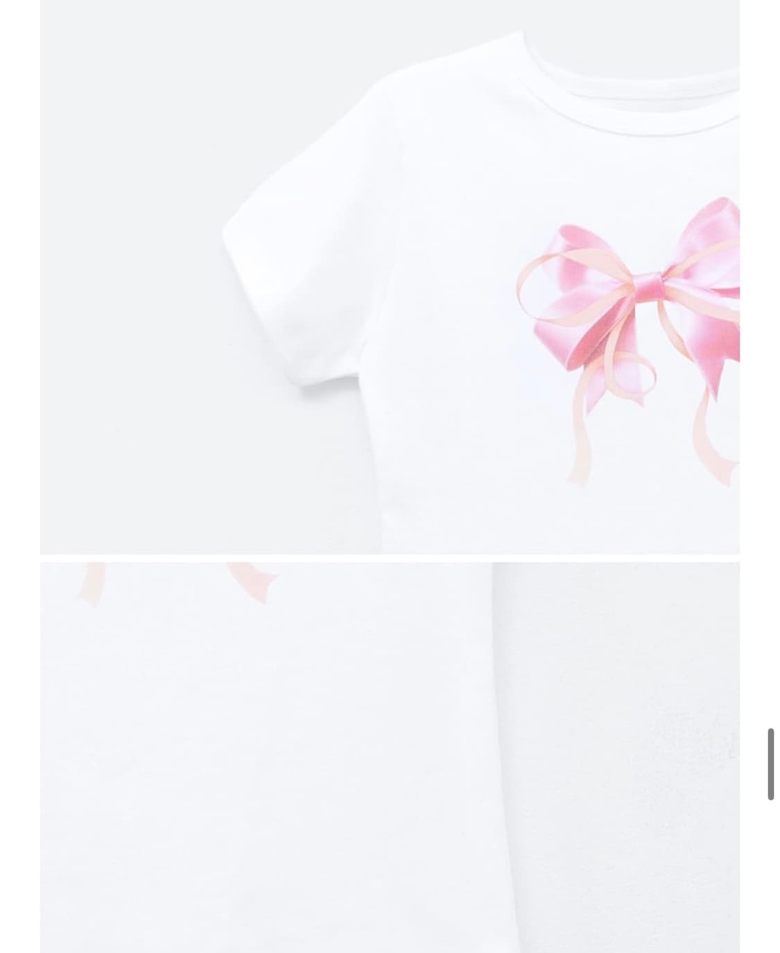 론론  DOUBLE RIBBON SLIM CROP T SHIRT WHIT 상품이미지2