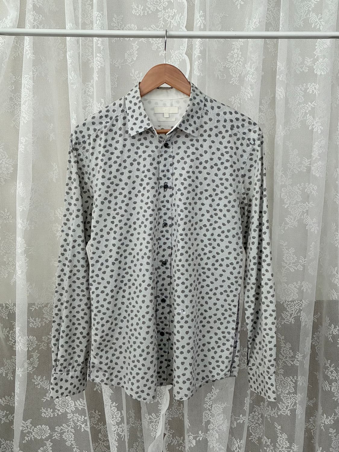 M) 디젤 슬림핏 스컬 패턴 셔츠 그레이 상품이미지1