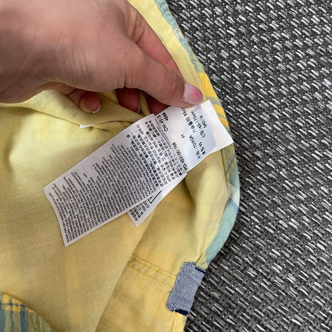 리바이스 옐로우그린 체크 코튼 반팔 셔츠 M 상품이미지7