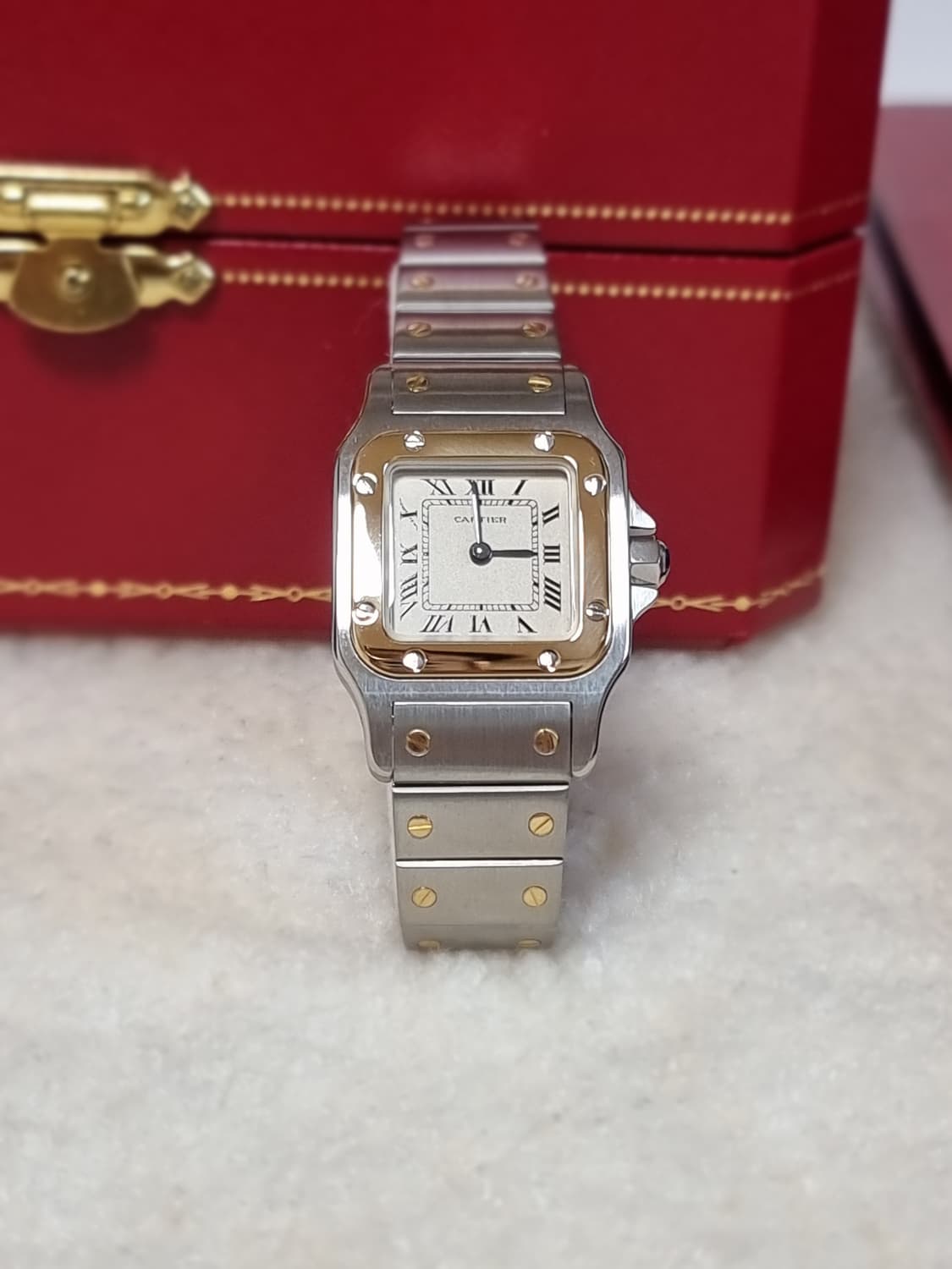 까르띠에 산토스 갈베 18K 쿼츠 로만다이얼 스몰 여성시계 90년대 상품이미지3