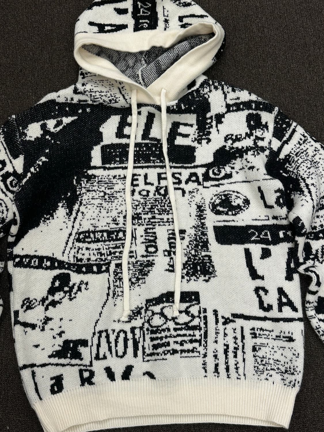 OS)TS COLLECTION 빈티지 그래픽 패턴 니트 후디 상품이미지3