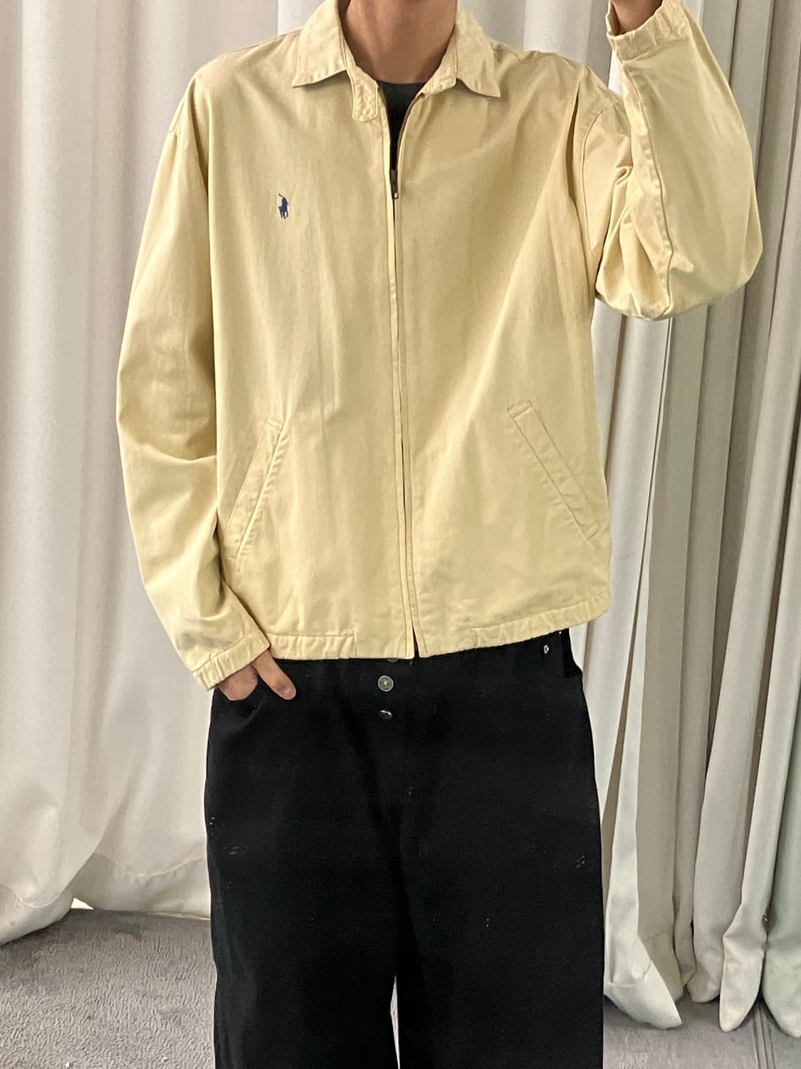 90s 폴로 랄프로렌 옐로우 스윙탑 봄버 자켓 M 상품이미지7