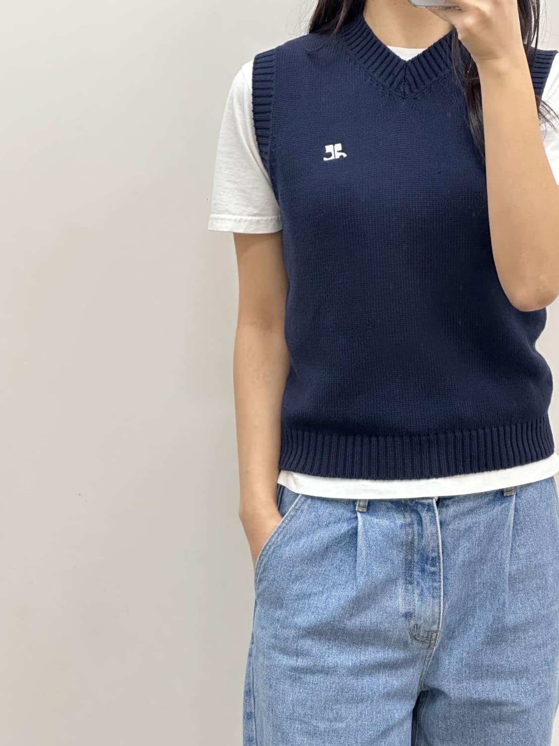 courreges / 꾸레쥬 네이비 니트 베스트  상품이미지10