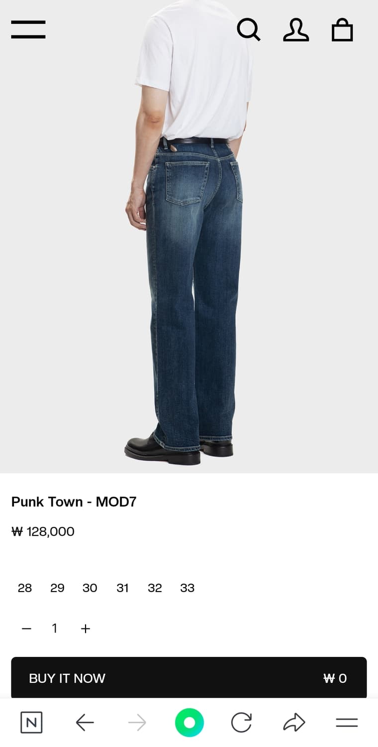 모드나인 진청 스트레이트핏 상품이미지4