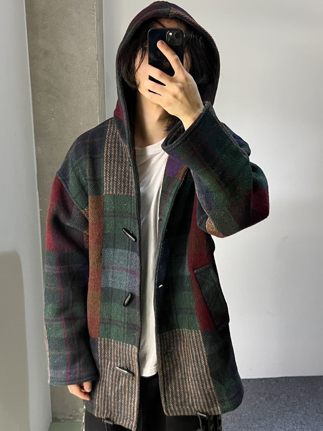 Jofeld 90’s USA 패치워크 더플 코트 상품이미지2