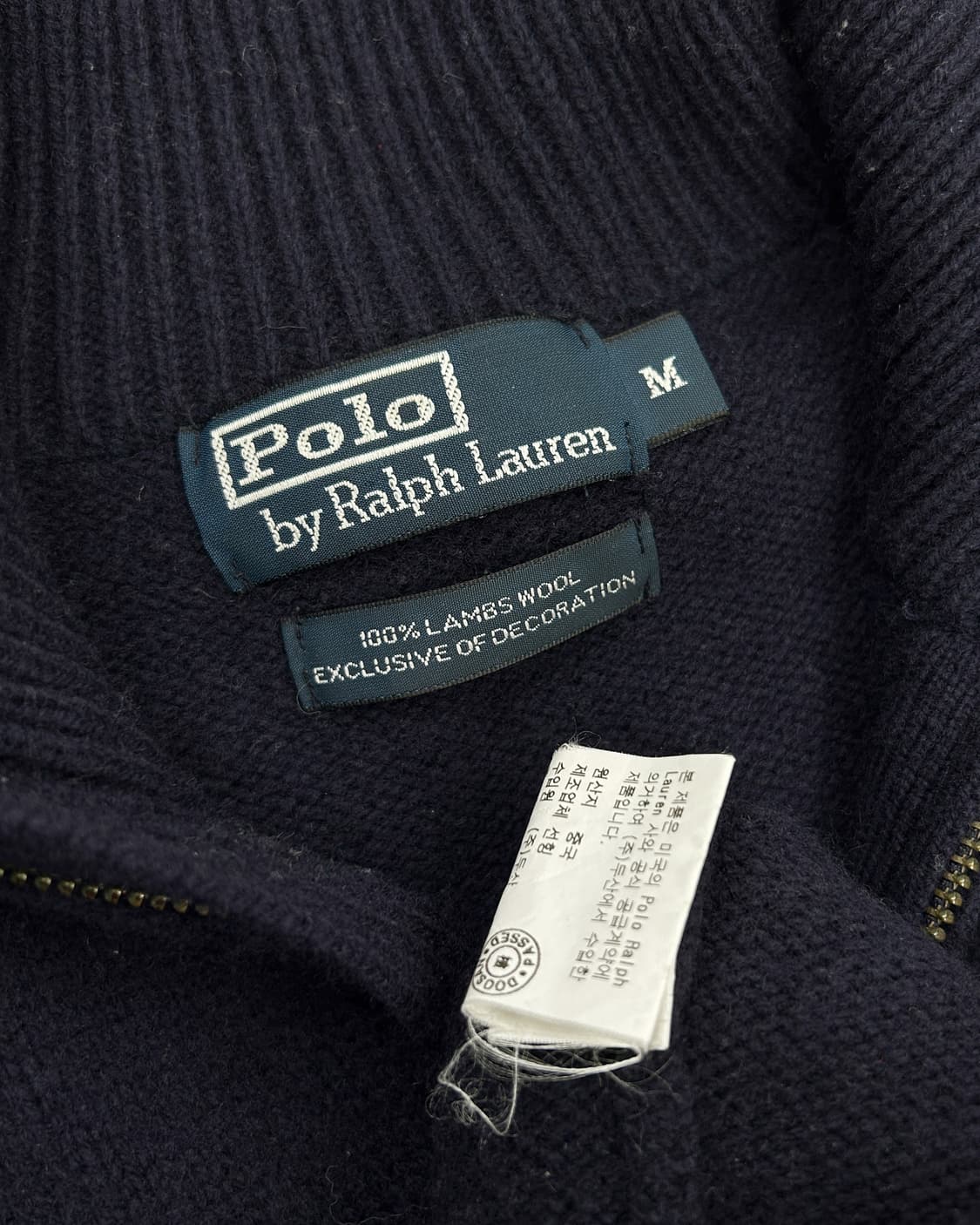 구형 폴로랄프로렌 포니로고 램스울 반집업 니트  상품이미지3