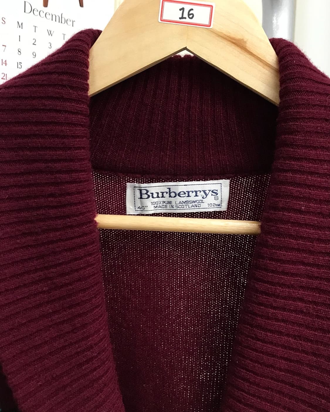 버버리 울 체크 가디건 상품이미지2