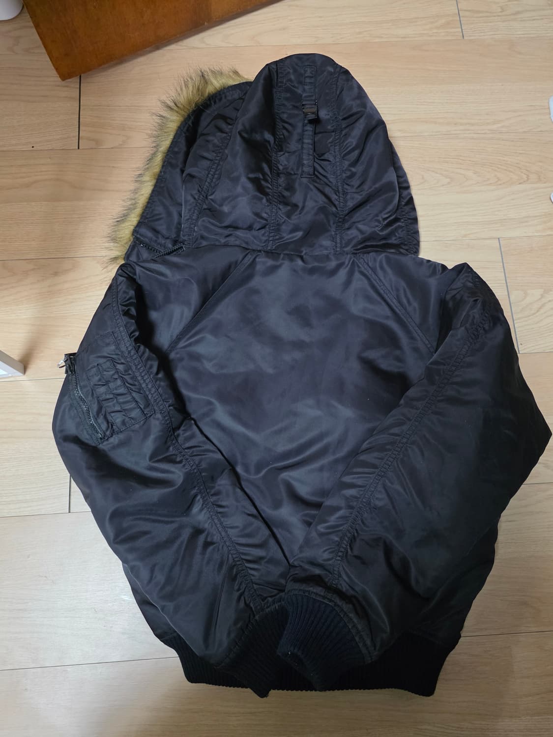 지오다노 N2B 봄버 자켓패딩 블랙 상품이미지3