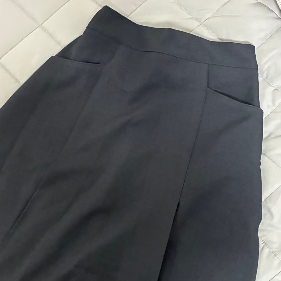 에프터먼데이 silf pleats slit skirt 롱스커트 차콜 상품이미지2