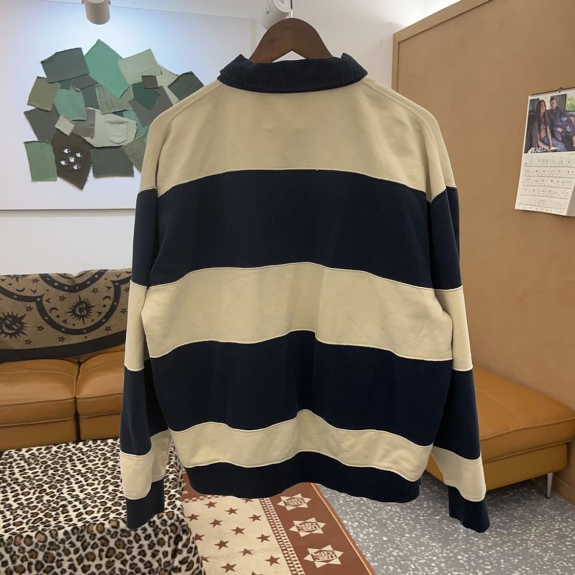 커버낫 레트로 볼드 스트라이프 럭비 카라 롱슬리브 XL C09498 상품이미지4