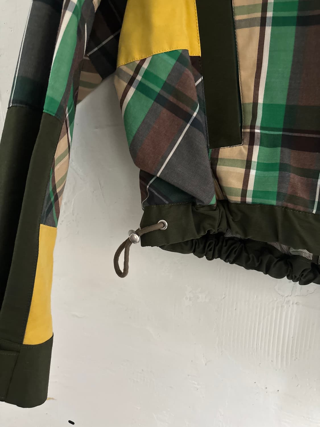 SACAI 사카이 19SS 빅카라 체크 베이지 옐로우 트렌치 블루종 상품이미지6