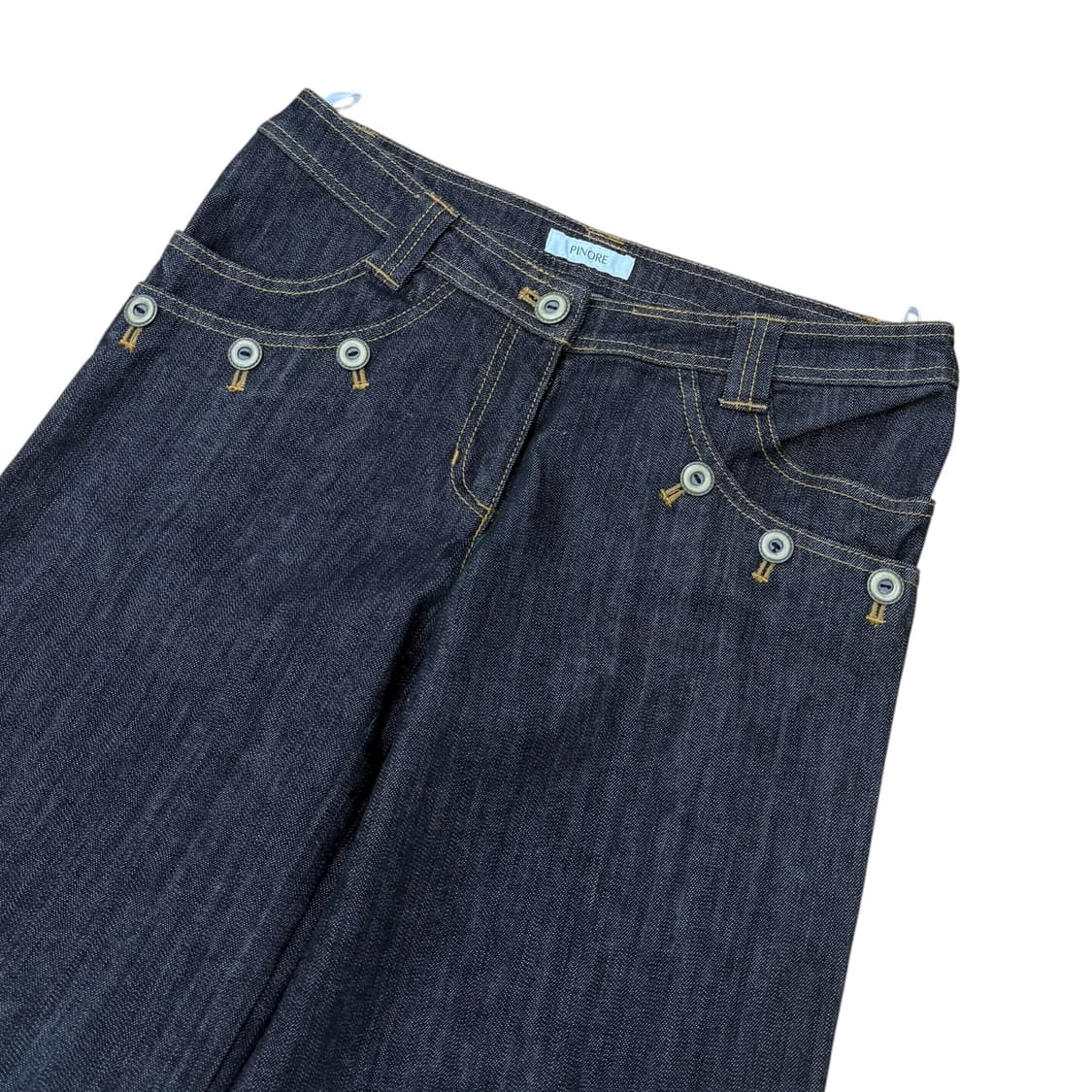 JPN pinore 버튼 디테일 생지 데님 와이드팬츠 상품이미지3
