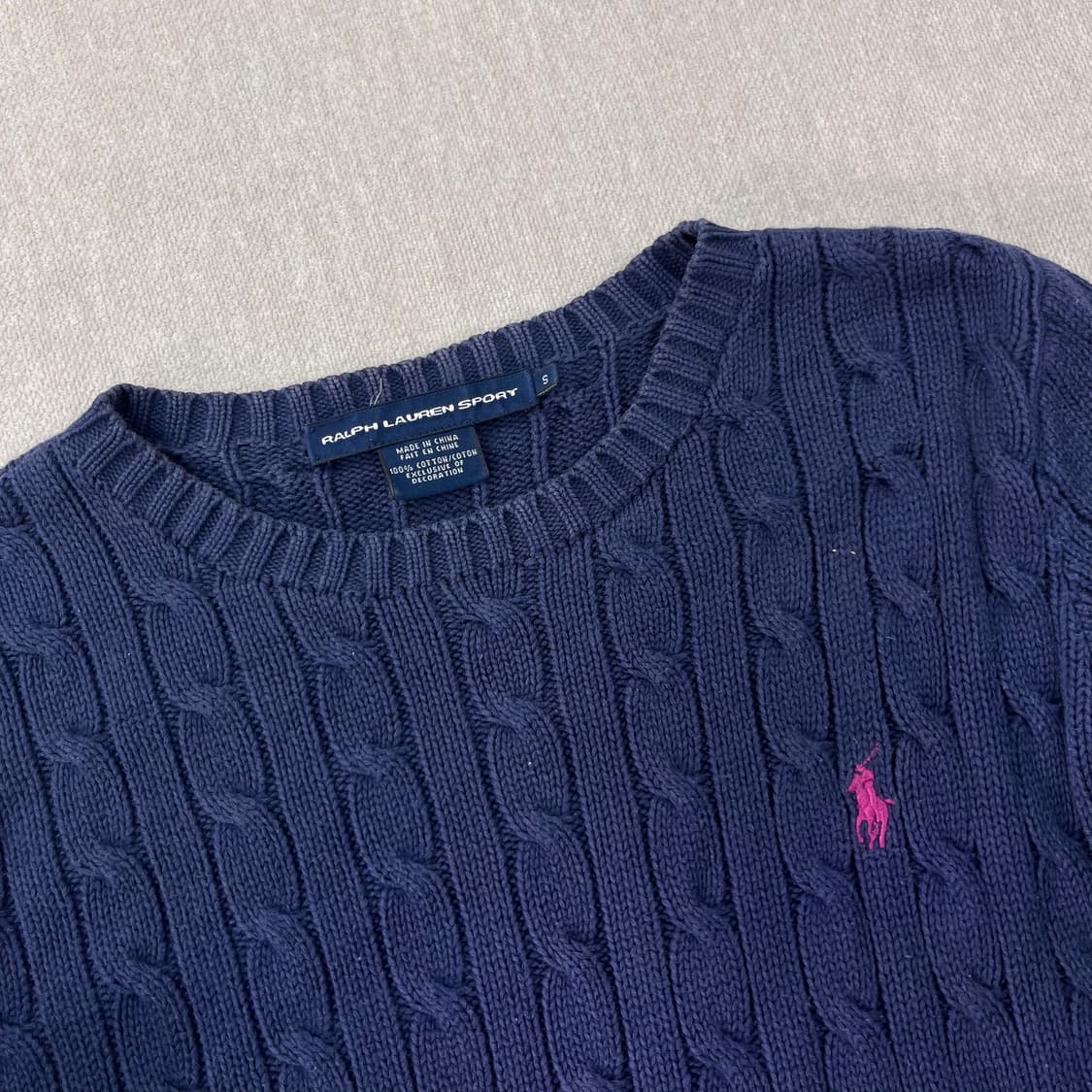 W 95 폴로랄프로렌 스포츠 꽈배기 네이비 니트 상품이미지2