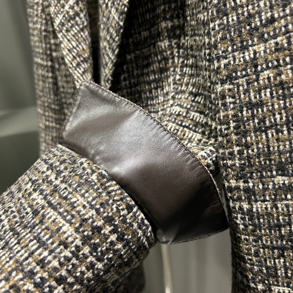 [36,34] 에르메스 캐시미어 레더 트리밍 투피스 상품이미지6